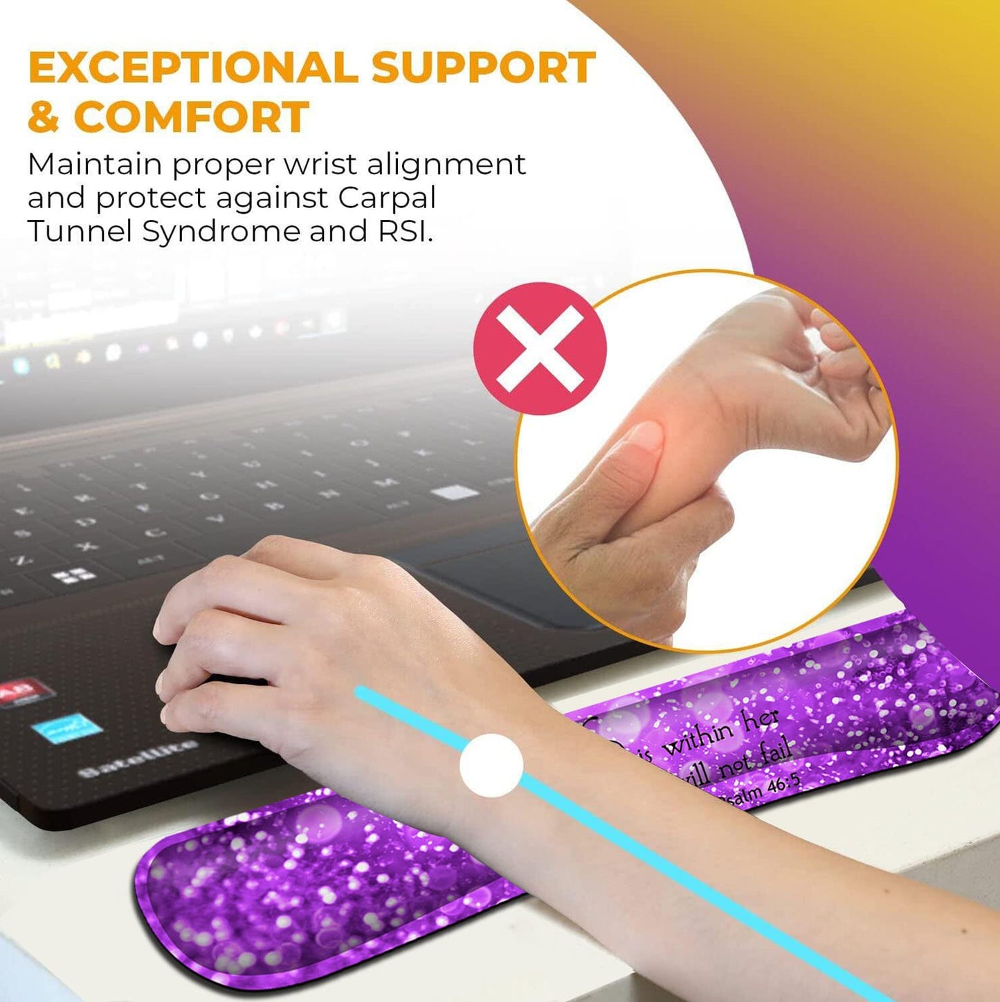 Mouse Pad with Wrist Support, Ergonomic Gel Mouse Pad Memory Foam Keyboard Wrist Rest, Suitable