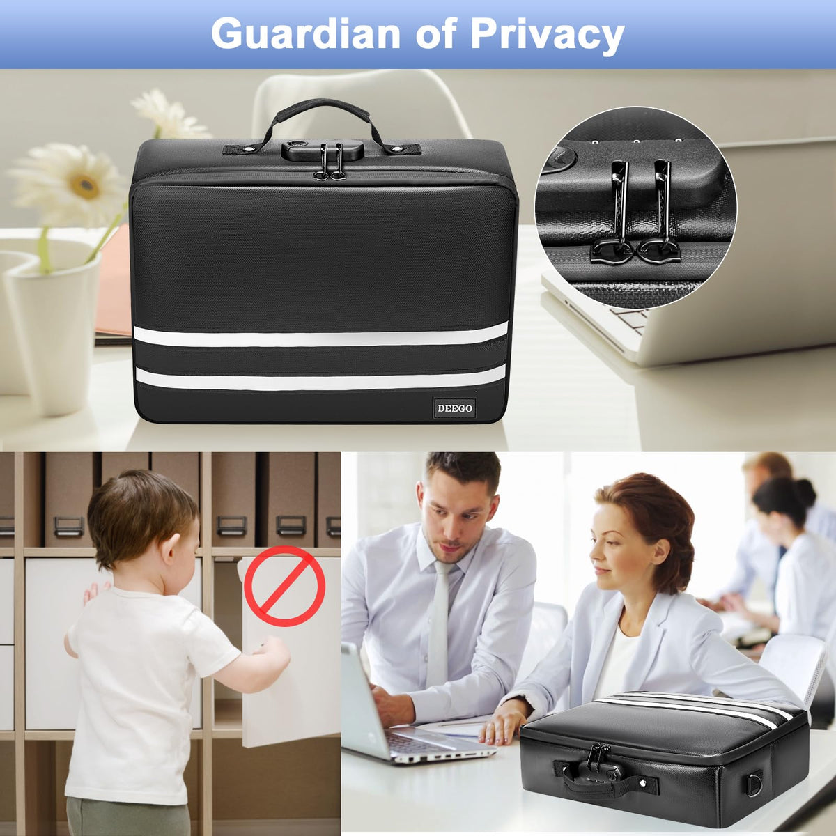 DEEGO Fireproof Document Organizer With Lock,Important Document Folder