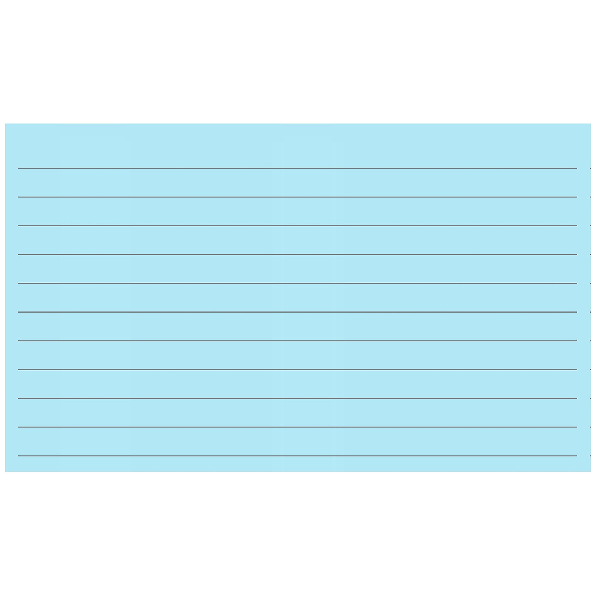 Colonial Cards: 150 Color Cardstock 3" x 5" Index Cards, Light Blue, Lined Landscape Format