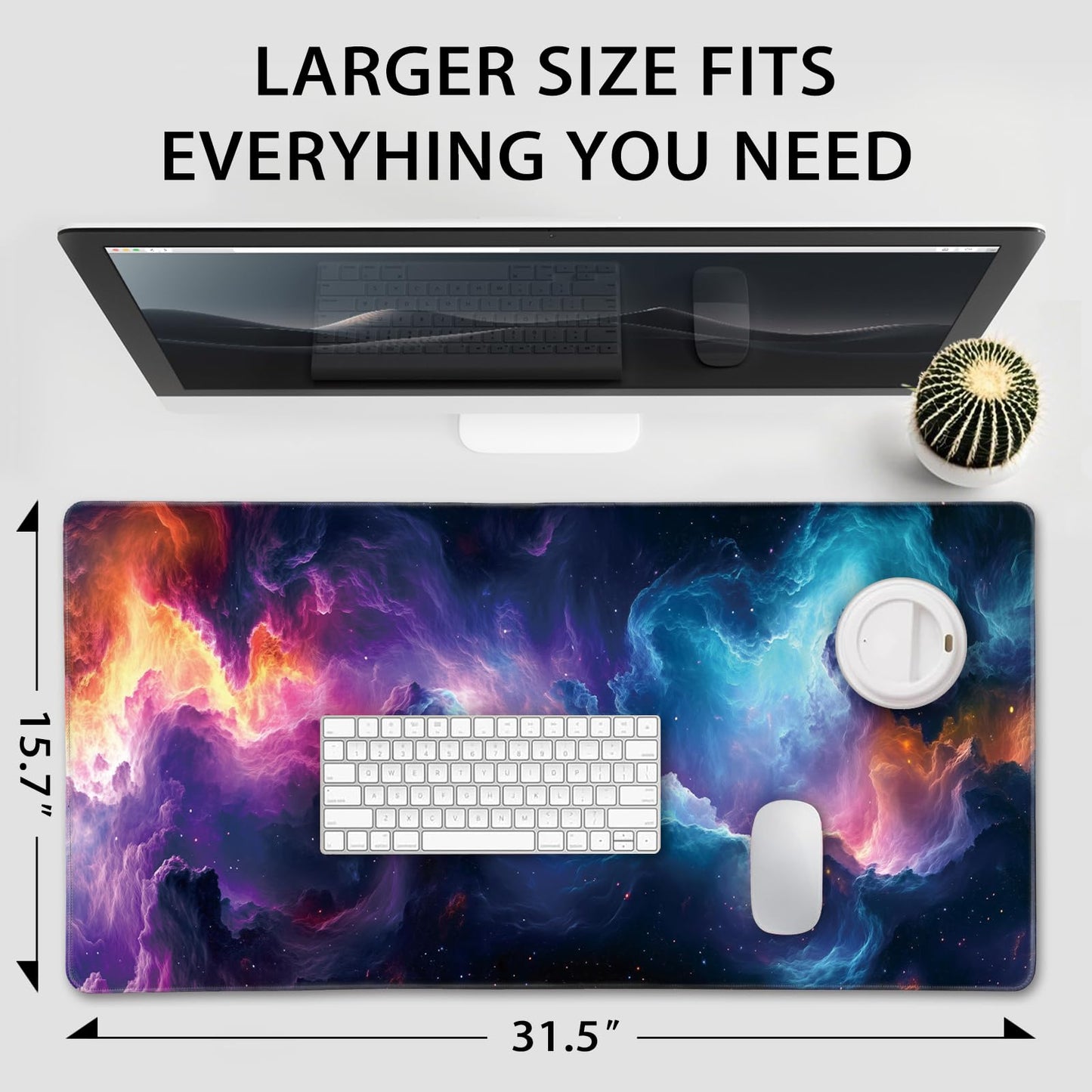 Mcapirivo Galaxy Large Gaming Mouse Pad Desk Mat 31.5"x15.7"