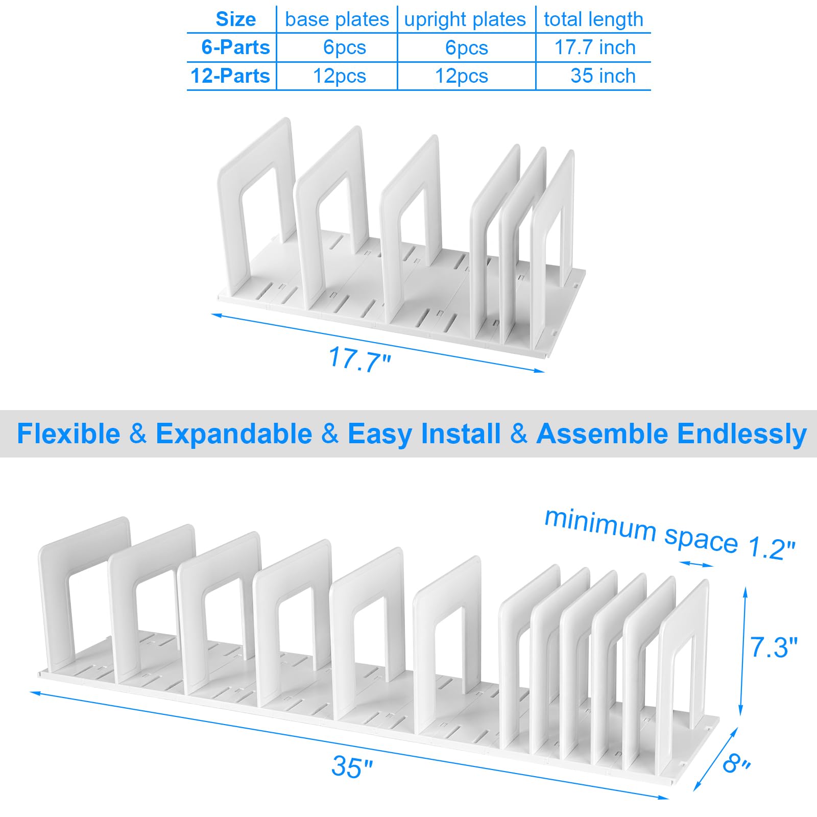 LuluEasy Adjustable Vertical File Sorter Sturdy Plastic Expandable Upright File Holder, Desktop
