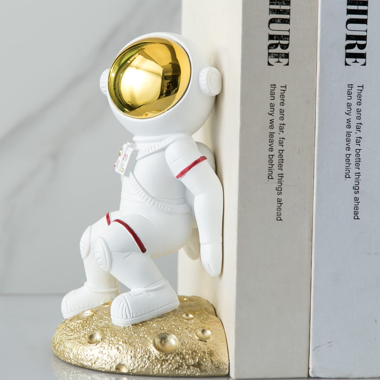 Banllis Space Bookends for Kids Room Nursery, Astronaut Themed Decor