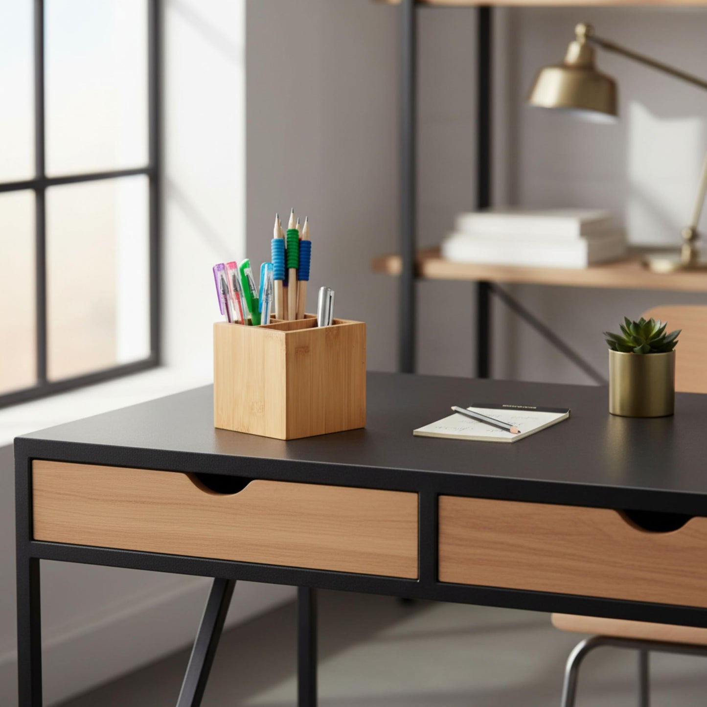 OSCO Bamboo Square Pen Pot