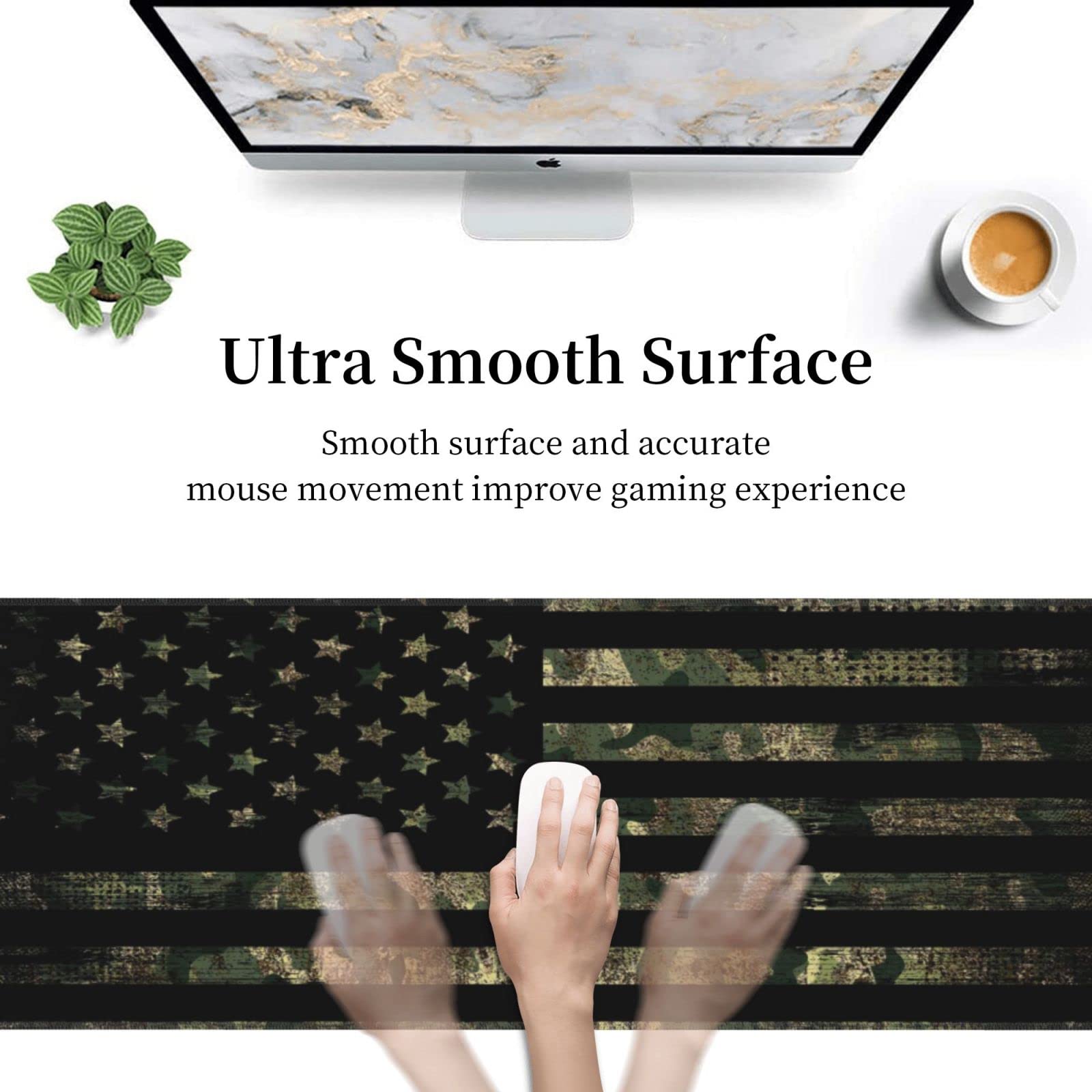 Sigouyinei Extra Large Desk Pad 31.5x12in Office Gaming Non-Slip Mouse Pad