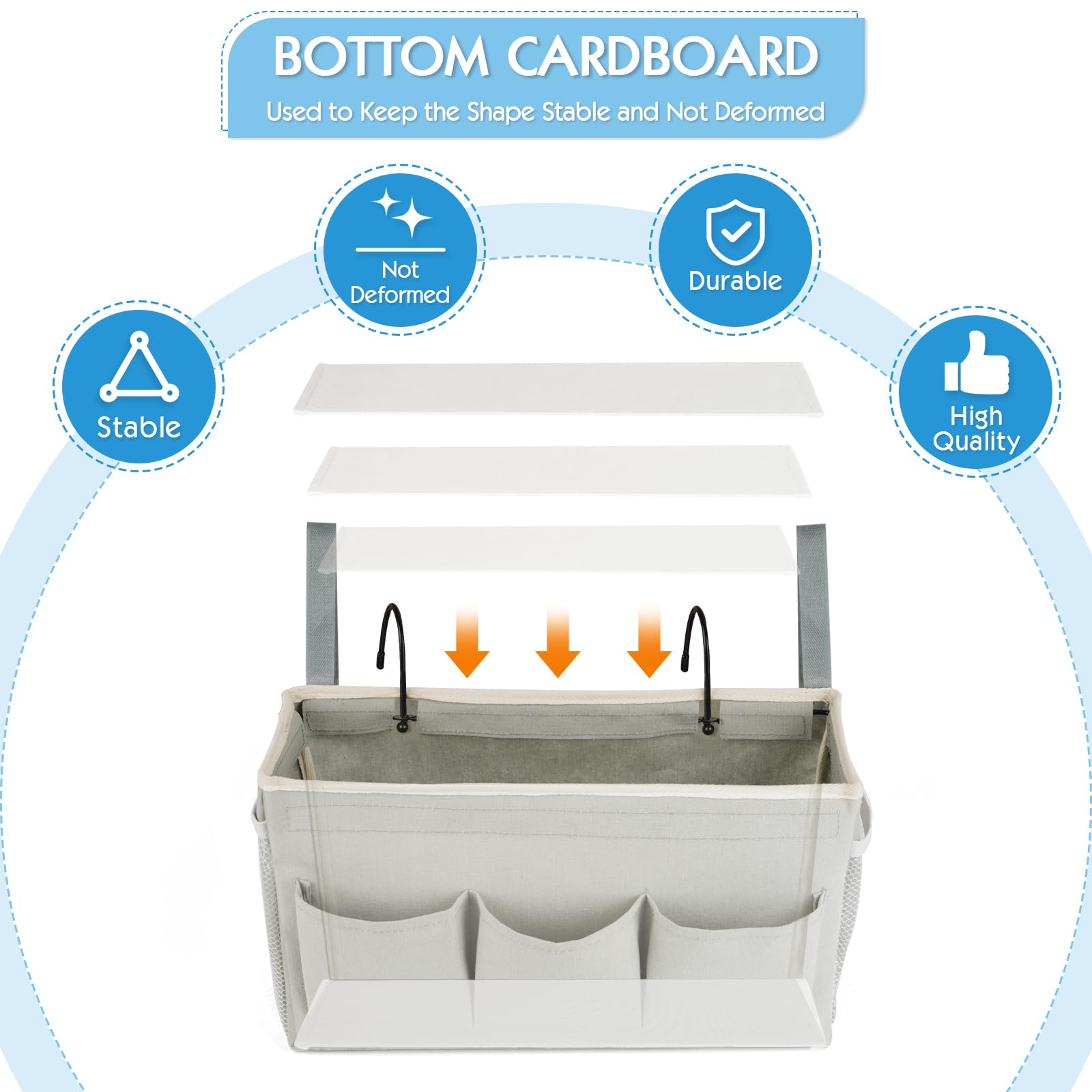 Ozzptuu Bedside Caddy Bedside Storage Bag for Headboards/Bunk Bed