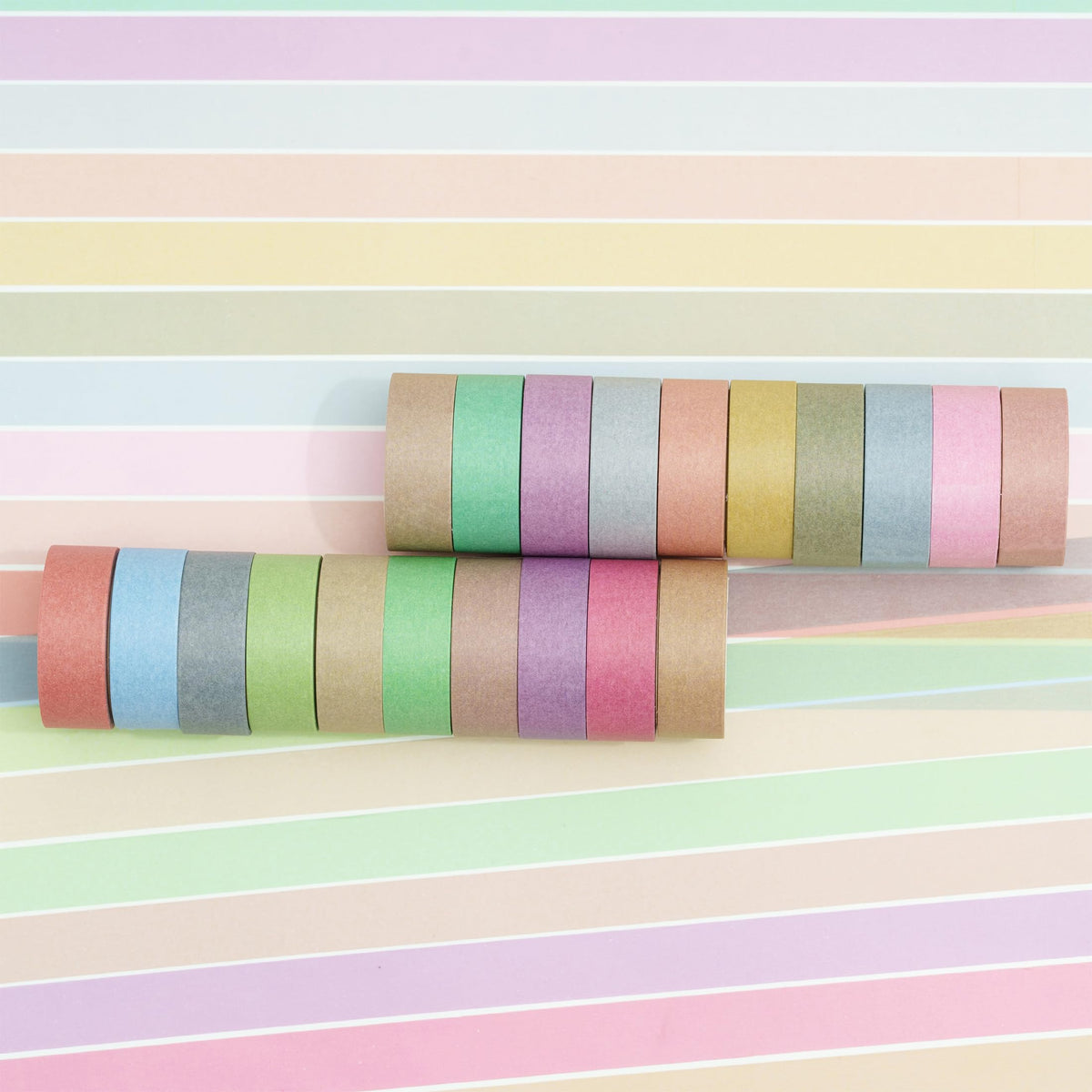 YUBBAEX 20 Rolls Solid Colors Washi Tape Set Pastel Colored Masking Rainbow Decorative Tapes