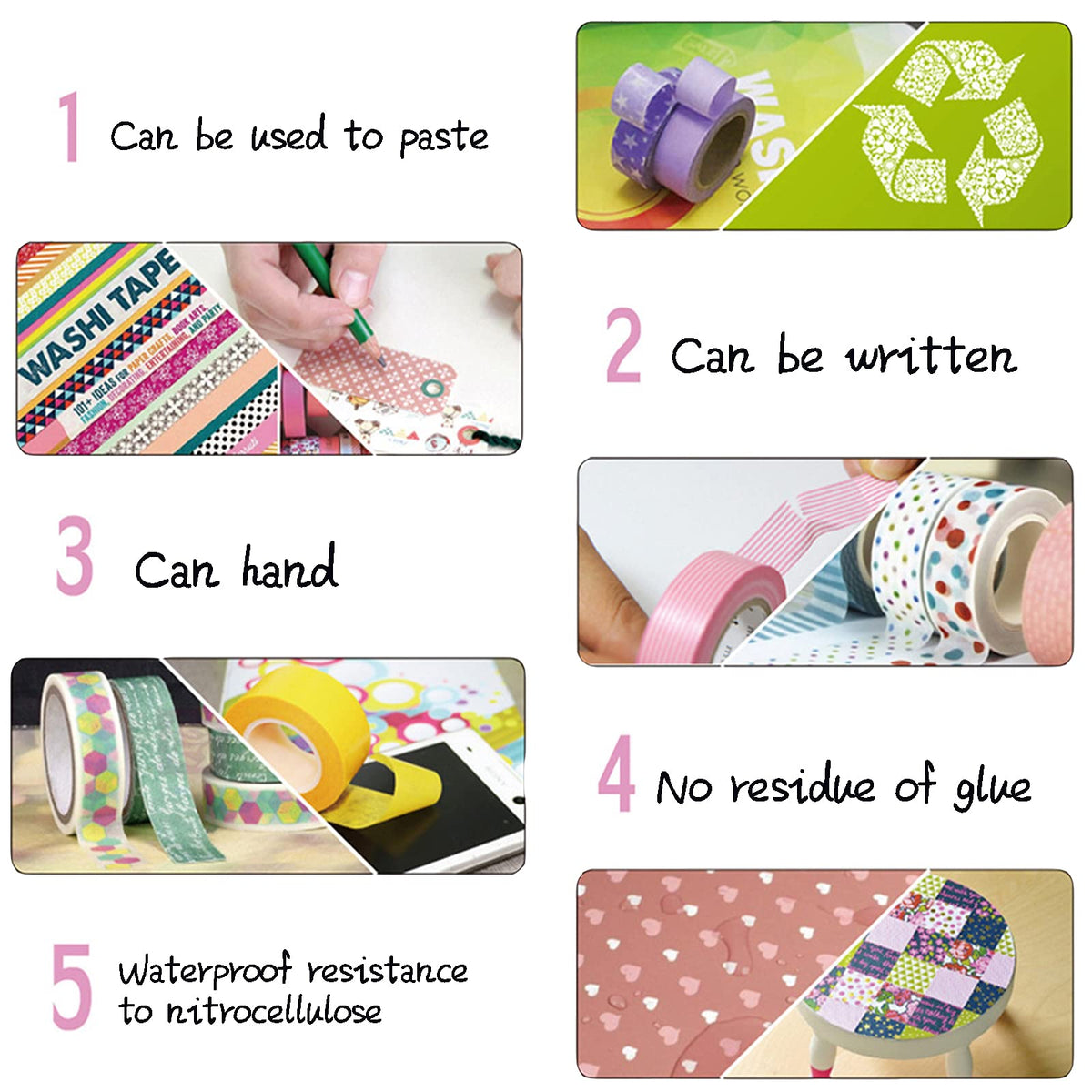CIAJIE Heart Foil Washi Tape,5/8" x 393 inches(15mm*10M) Heart Washi Tape, Masking Tape Craft