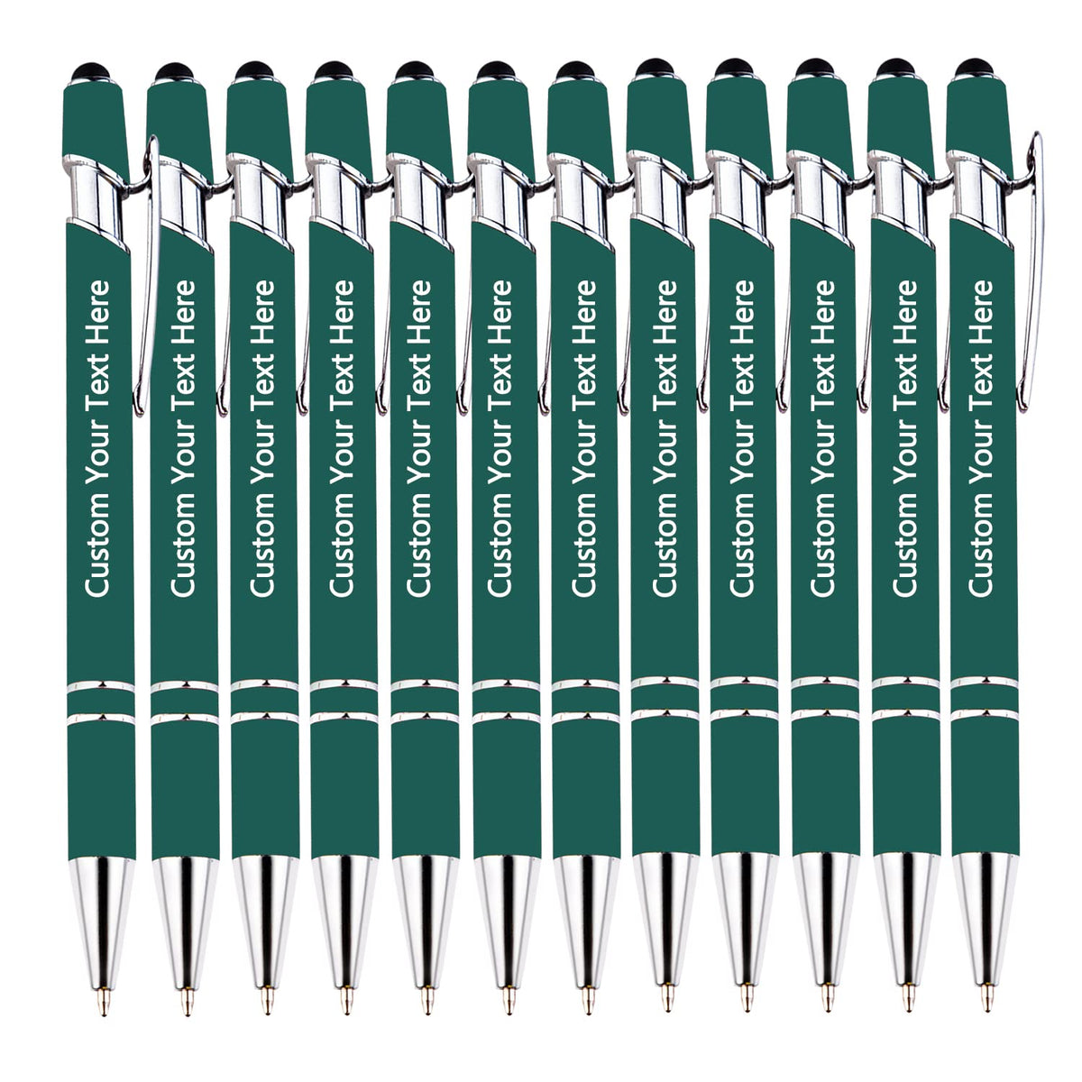 KOLOWKO Personalized 2-in-1 Ballpoint Pen & Stylus - Custom Text/Name/Message - Bulk Order Up to