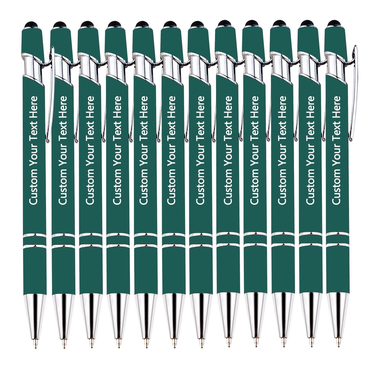 KOLOWKO Personalized 2-in-1 Ballpoint Pen & Stylus - Custom Text/Name/Message - Bulk Order Up to