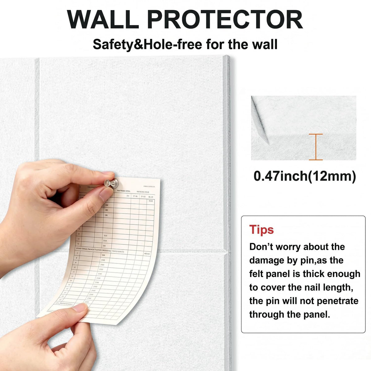 G Gamit Felt Wall Tiles Bulletin Board Large Cork Board Alternative 12 Pack 11.81”x11.81”x0.47”
