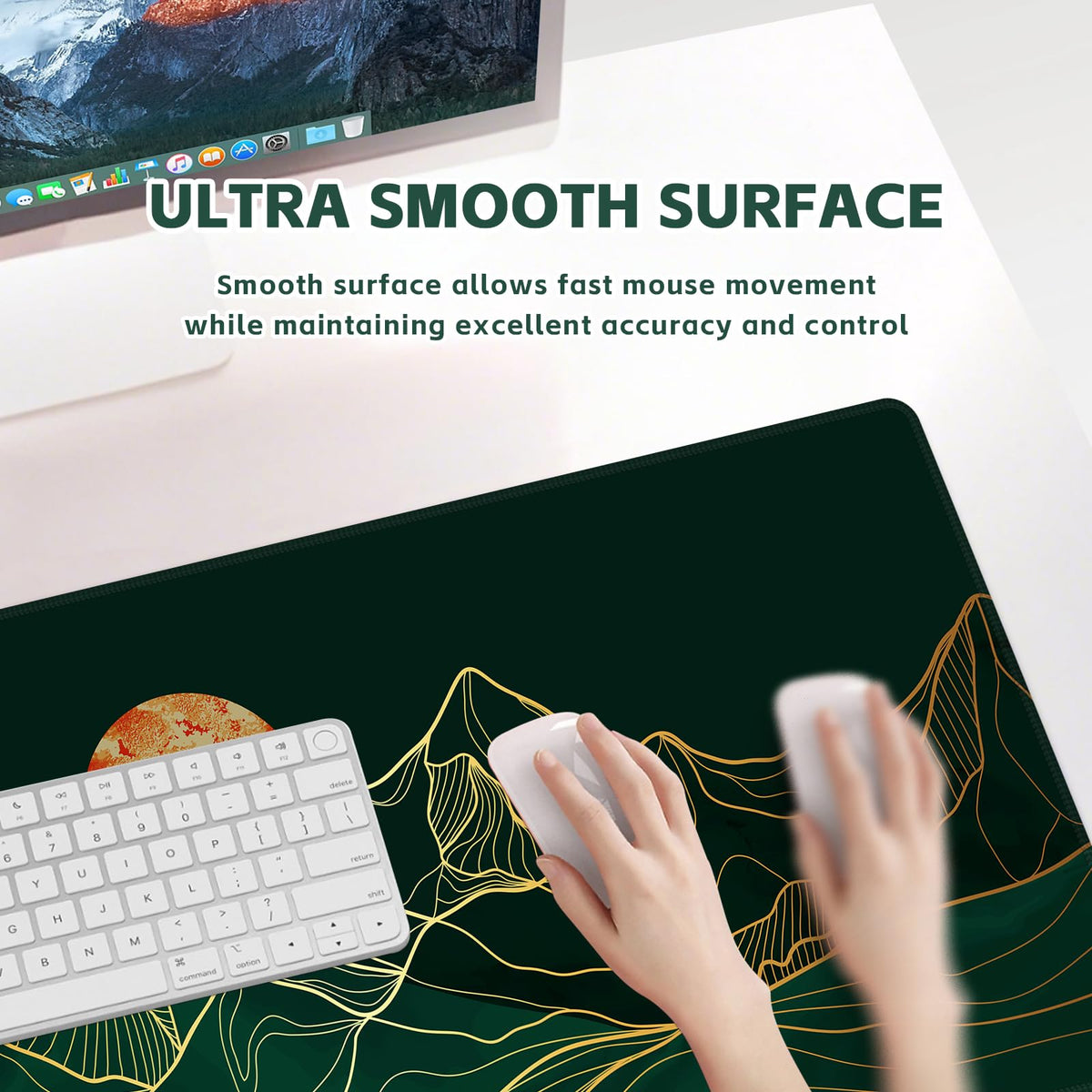 Baziabbo Desk Mat,XXL Extended Large Mouse Pad,Gaming Mousepad with Stitched Edge,Non-Slip Rubber