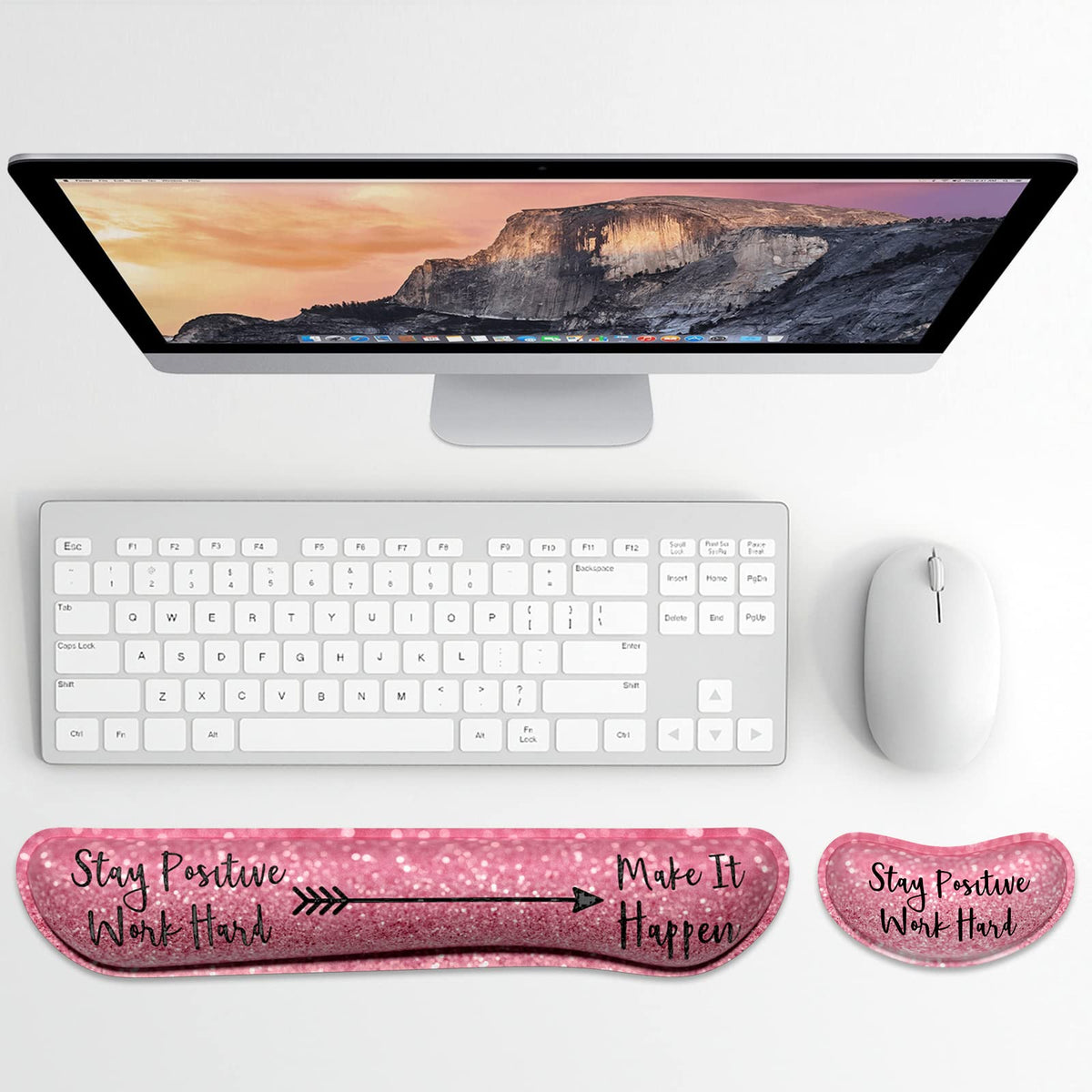 Dapesuom Enlarge Keyboard Wrist Rest, Memory Foam Wrist Cushion for Desk Mats Support, Typing Pain