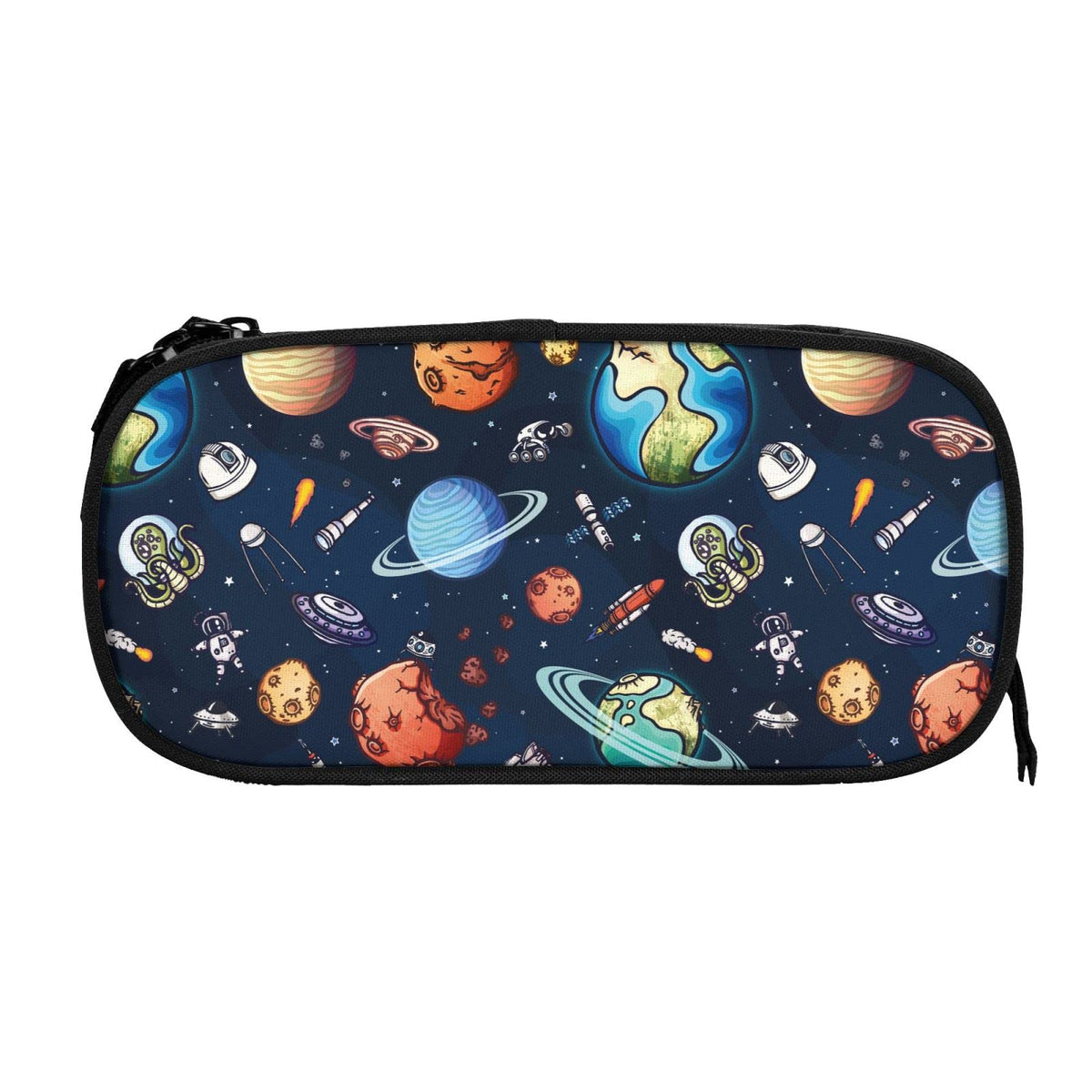 YETTA YANG Galaxy Spacecraft Astronaut Space Navy Blue Pencil Box Case for Pen Holders Office