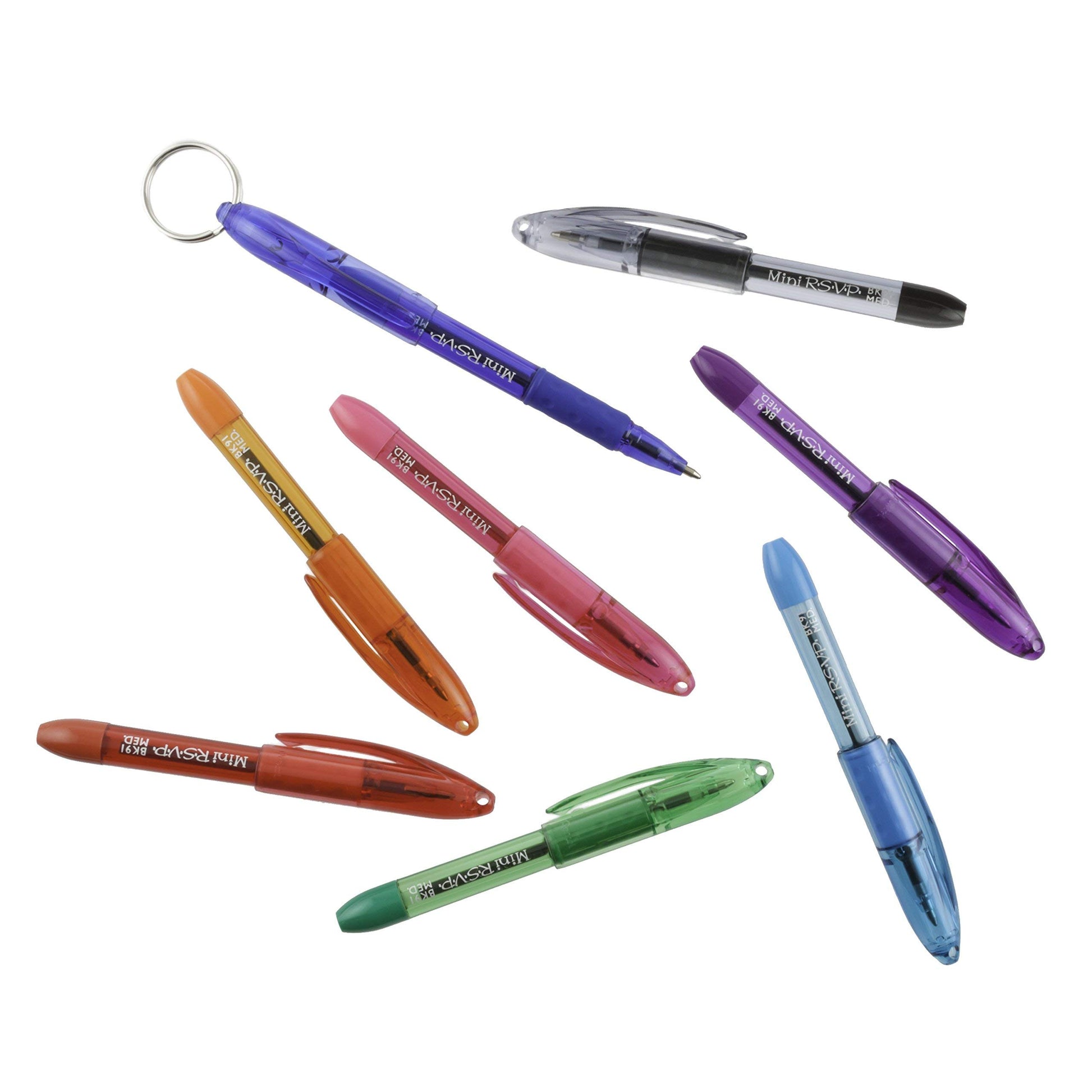 Pentel RSVP Mini Ballpoint Pen, (1.0mm) Medium Line, 24-Assorted Ink in Clear Cylinder Pack