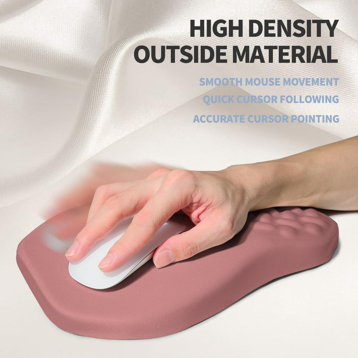 Gleamtide Ergonomic Raised Mouse Pad Wrist Support with Bilateral Slope Memory Foam Mousepad for