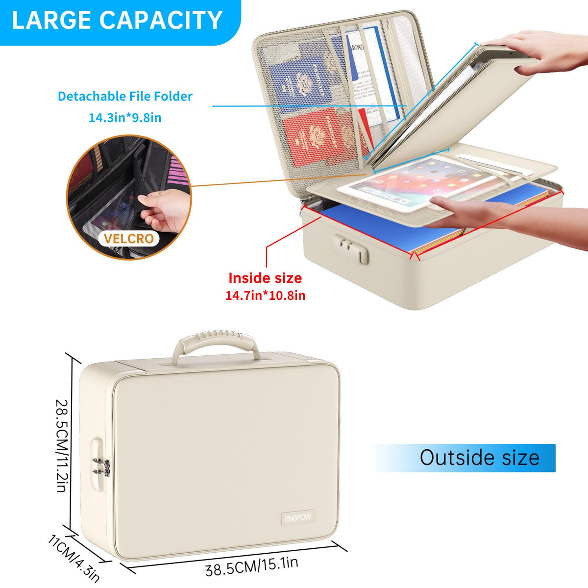 ENGPOW Fireproof File Organizer Bag with 13 Pockets Accordion File Folder