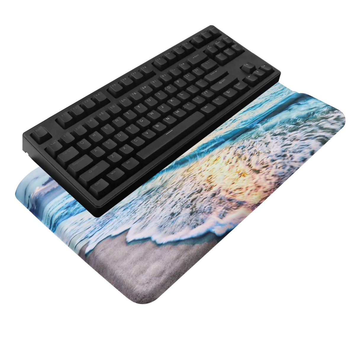 Computer Keyboard Stand with Wrist Rest, Ergonomic Tilted Keyboard Holder - Keyboard Riser with