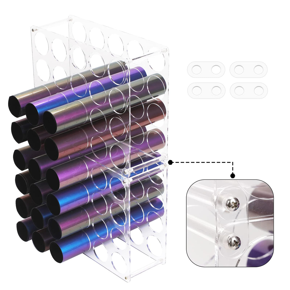 Vinyl Roll Storage 40-Holes Vinyl Storage Rack for Craft Room Vinyl Roll Holder for up to 40 Vinyl
