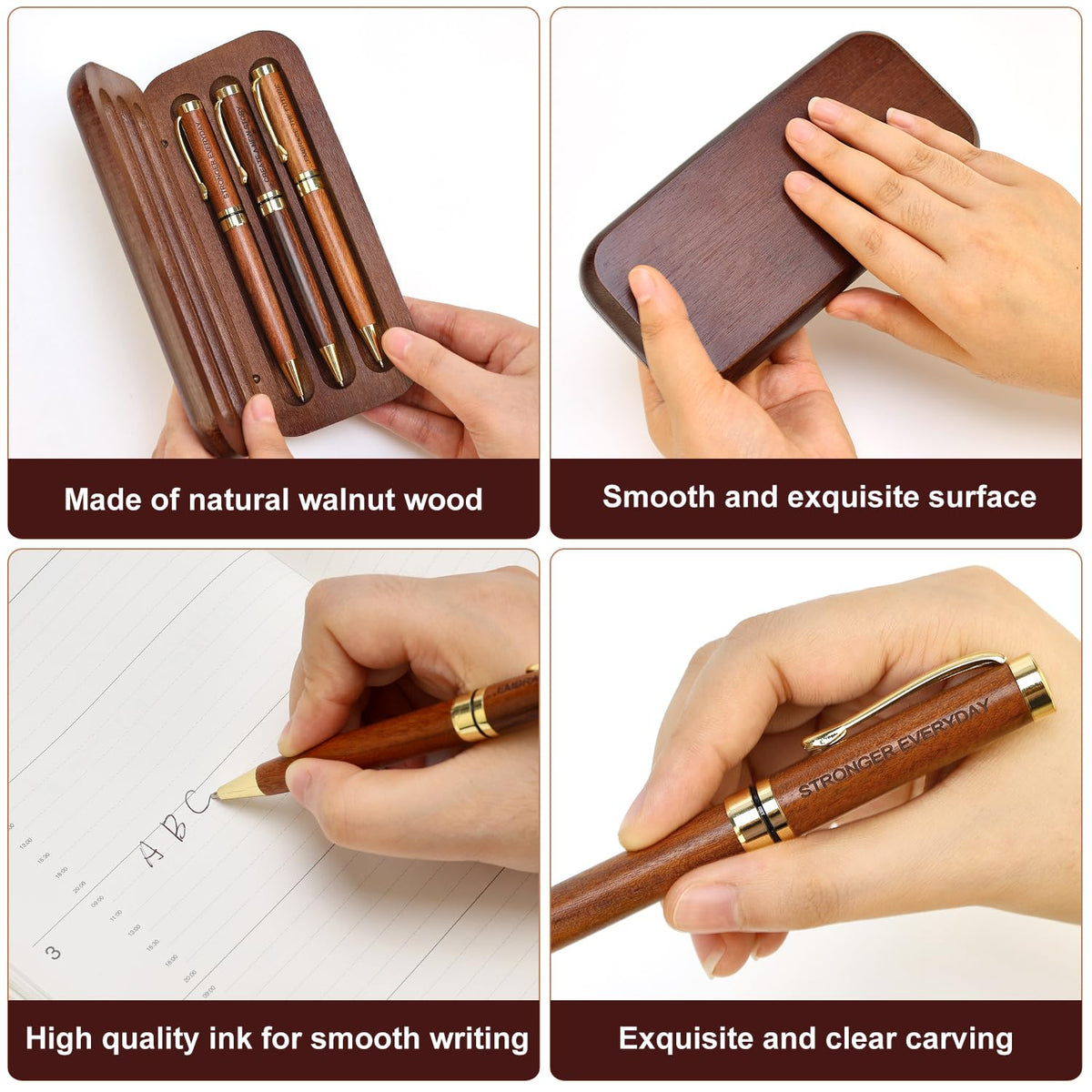 Farewell Gifts for Coworkers Leaving Job Goodbye Gift Wood Engraved Pen Set