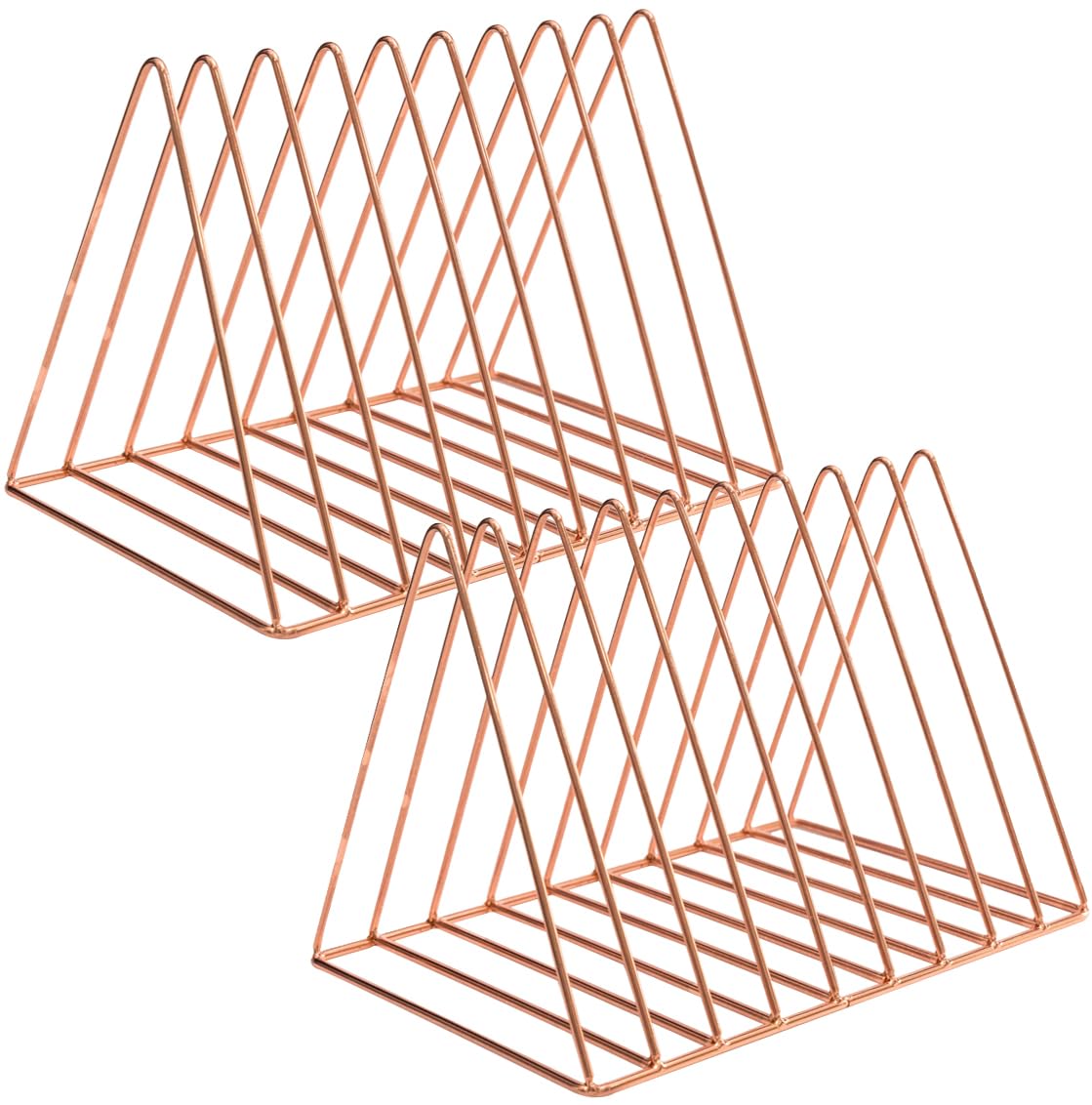 Sooyee 2 Pack Rose Gold Magazine Holder, 9 Slot Desktop File Sorter