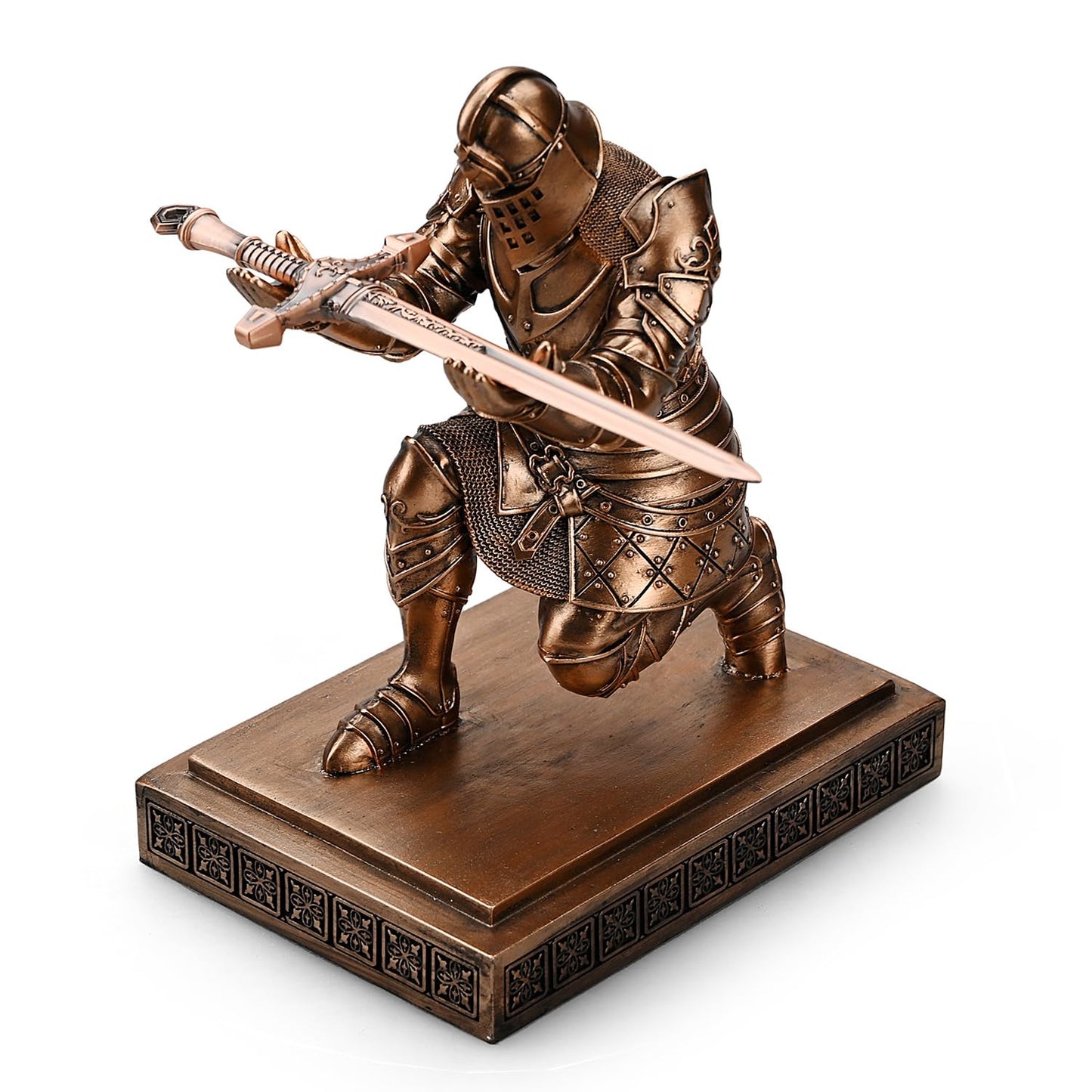 King's Guard Knight Pen Holder with a Letter Opener Desk Organizers Copper