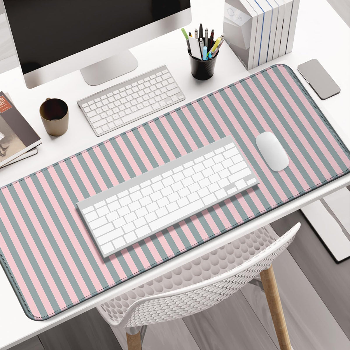 AYKDTFN Stripe Large Mouse Pad, Extended Desk Mat for Gaming, Office & Home