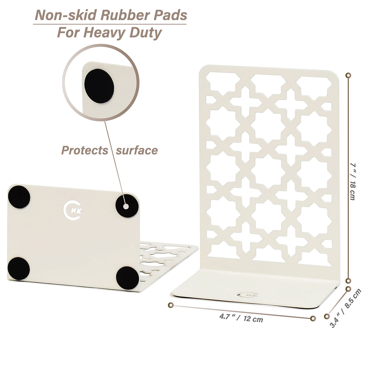 CNK Book Ends Bookends for Decorative Books Holder Bookend Shelves End Hold Heavy Duty Holders
