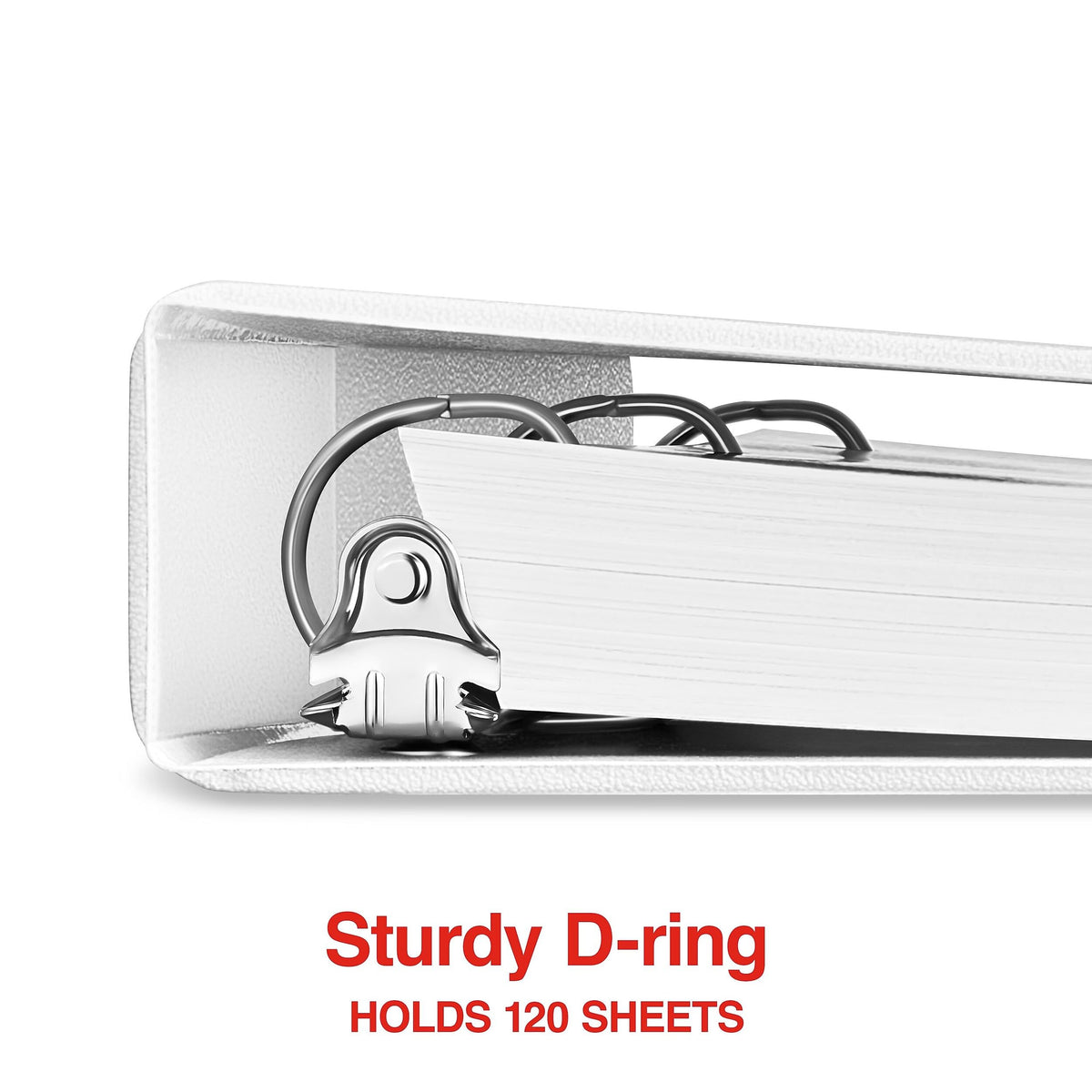 Staples 1" 3-Ring View Binder, D-Ring, White, 4/Pack