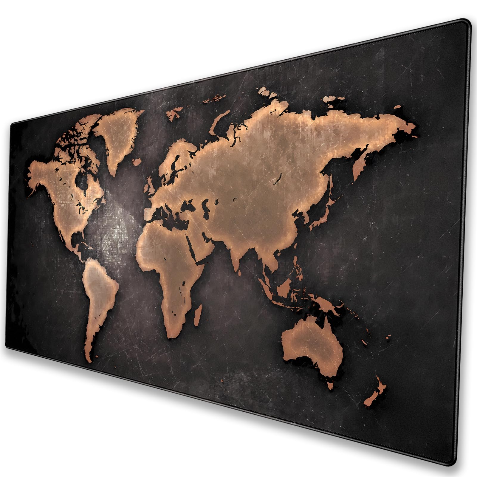 Vintage World Map Desk Mat, Industrial Large Gaming Mouse Pad 31.5x15.7