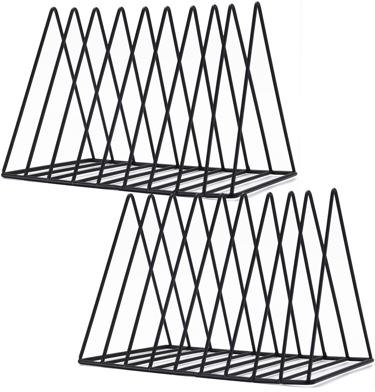Sooyee 2 Pack Black Magazine Holder, 9 Slot Desktop File Sorter