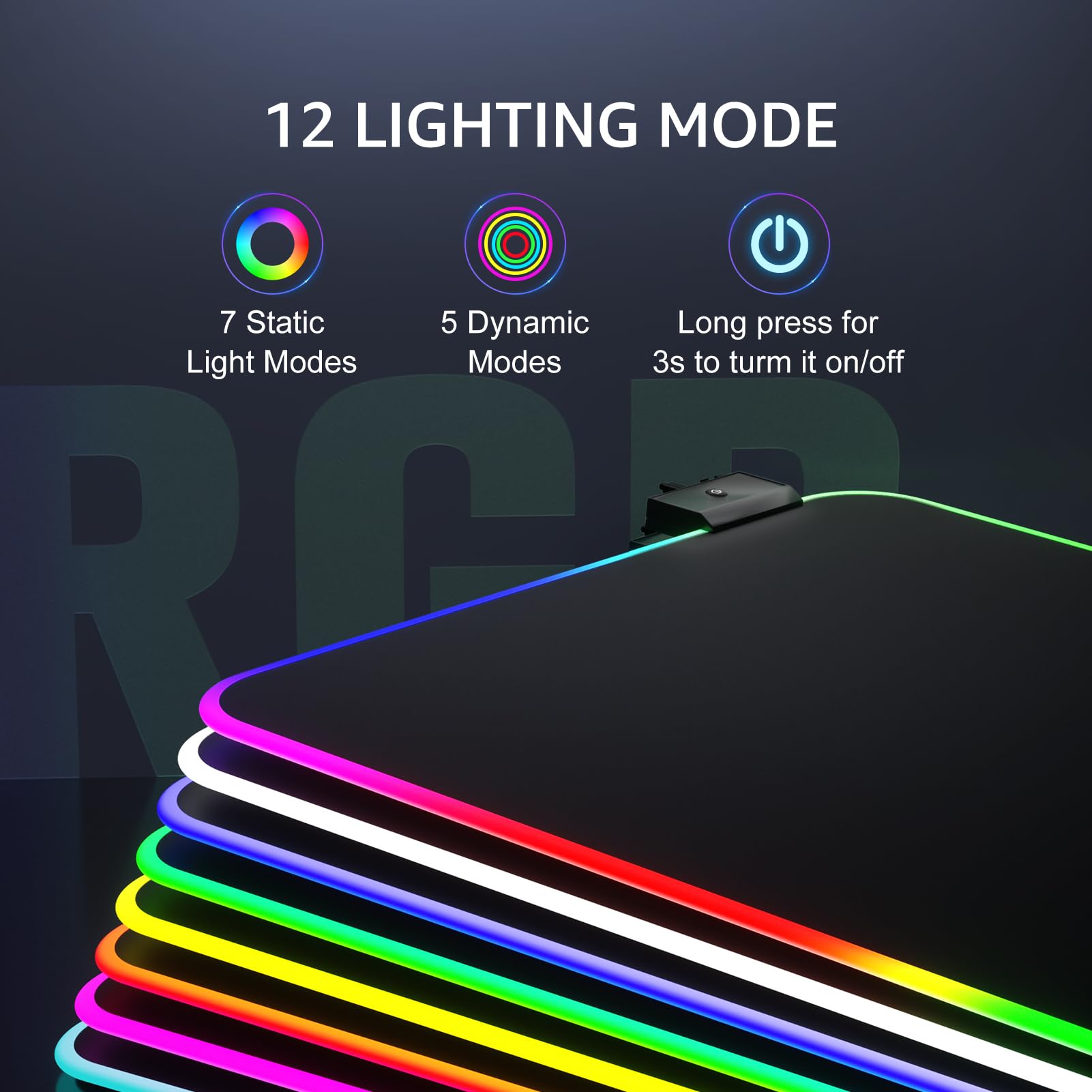 KTRIO RGB Large Gaming Mouse Pad, 31.5 x 15.7 in, RGB Black, XXL