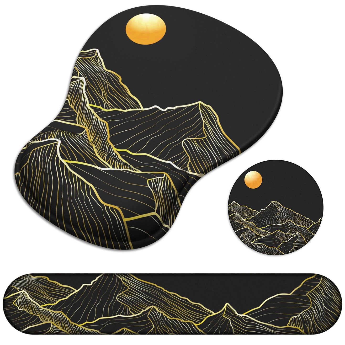 Ergonomic Mouse Pad with Wrist Rest and Keyboard Wrist Rest, Gel Mousepad