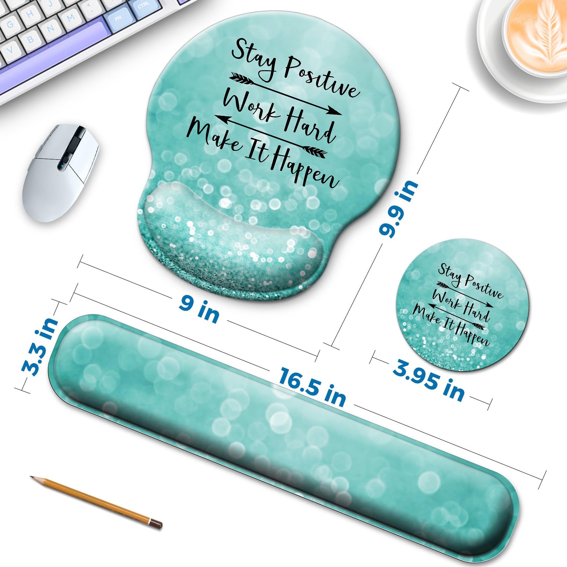Wiabsi Mouse Pad and Keyboard Wrist Rest Support,Ergonomic Mouse Pad Set