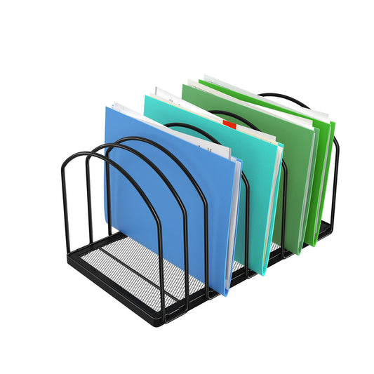 Simple Trending Desk File Sorter Organizer, 9 Section File Rack, Black