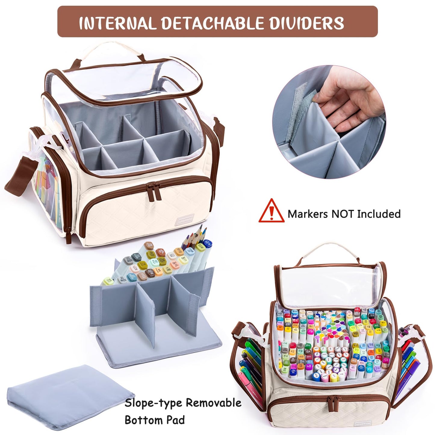 APOFFICE Large Marker Case for 150-200 Markers, Marker Organizer Bag