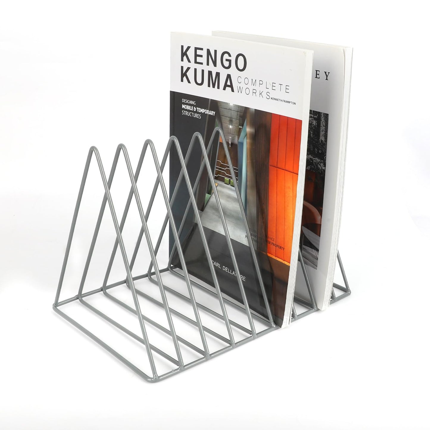 EASEPRES Vinyl Record Holder Storage, 9 Slot Metal Magazine Book Album Display Rack, Stylish