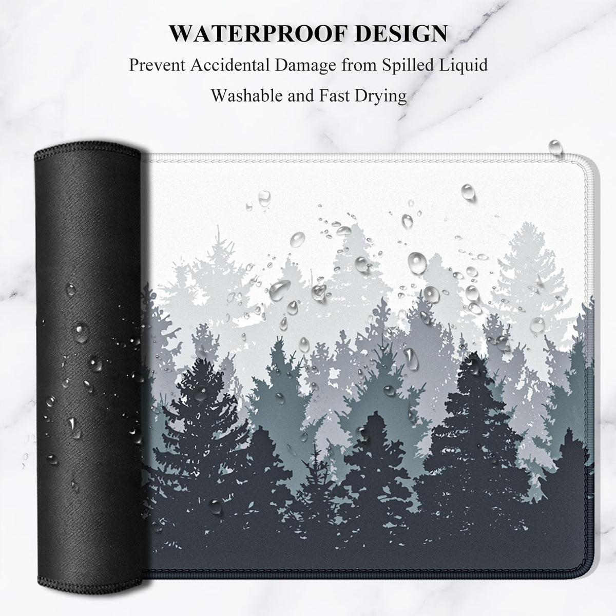 Auhoahsil Large Gaming Mouse Pad, XXL 35.4 x 15.7 in Desk Mat, Conifer Tree