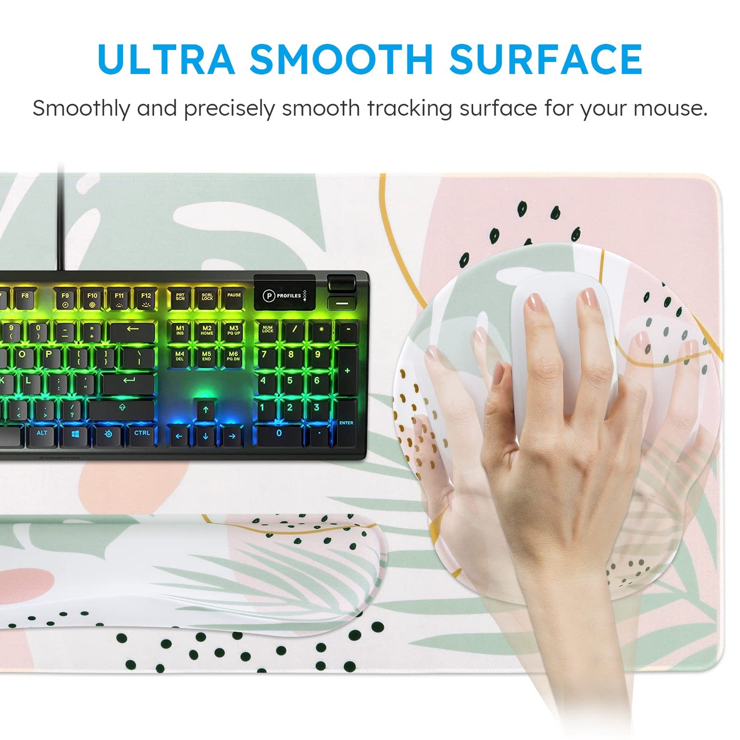 iCasso Mouse Pad for Workspace, Morandi 35.4"x15.7" Desk Protector