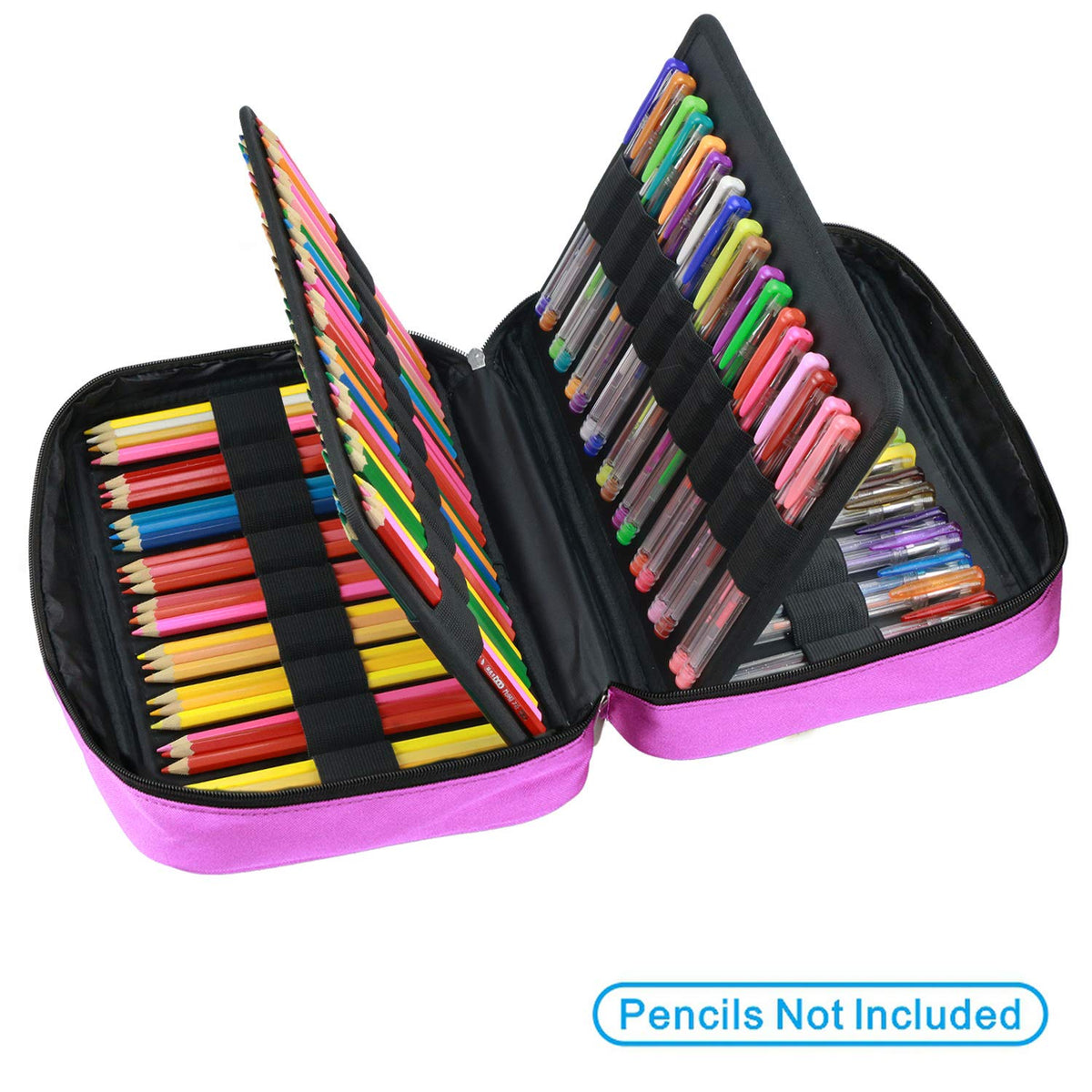 YOUSHARES 166 Slots Colored Pencil Case, 110 Slots Gel Pens fo Coloring Case Organizer, Handy