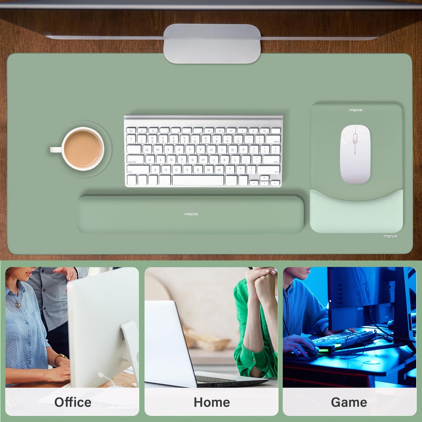 MOSISO Keyboard Mouse Pad Set, Large Gaming Mouse Pad&Keyboard Wrist Rest