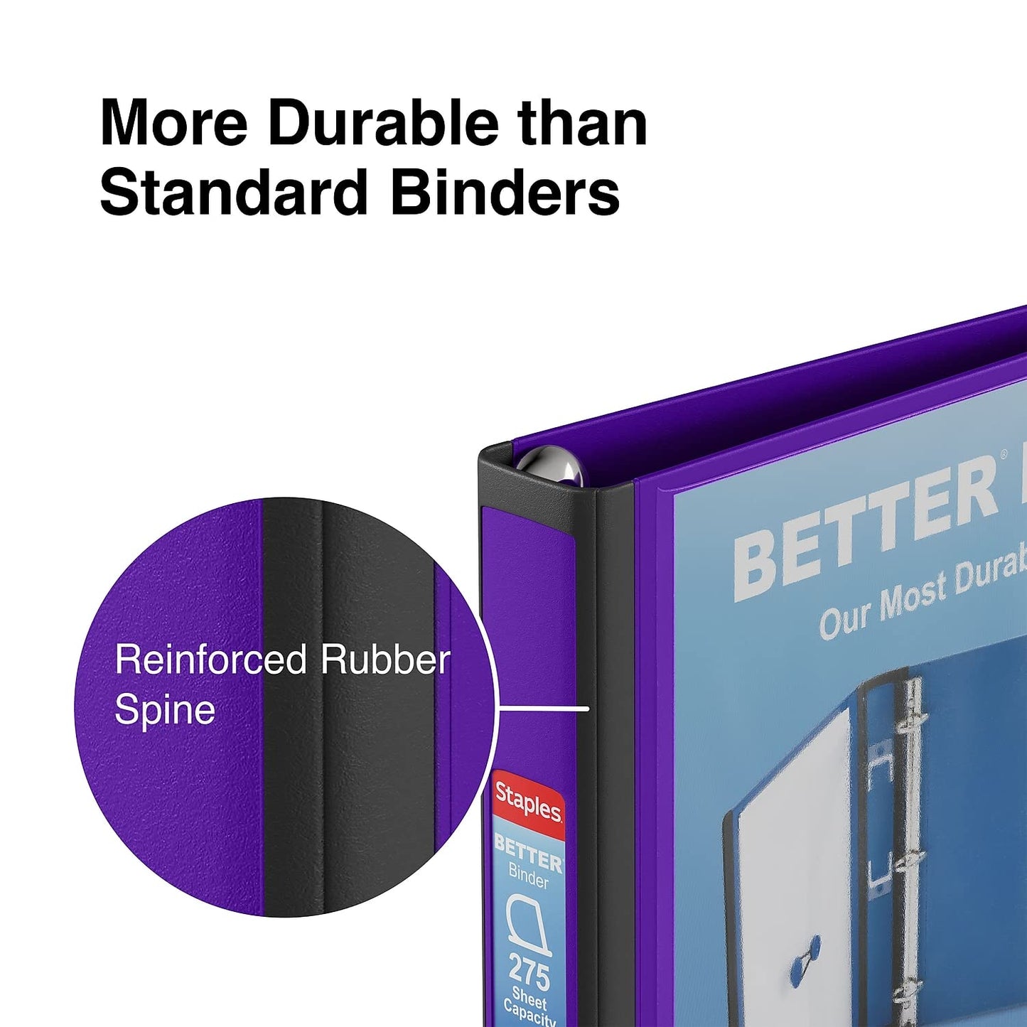 Staples 1-Inch 3-Ring Better Binder, Purple, 3/Pack (St55847-Ccvs)