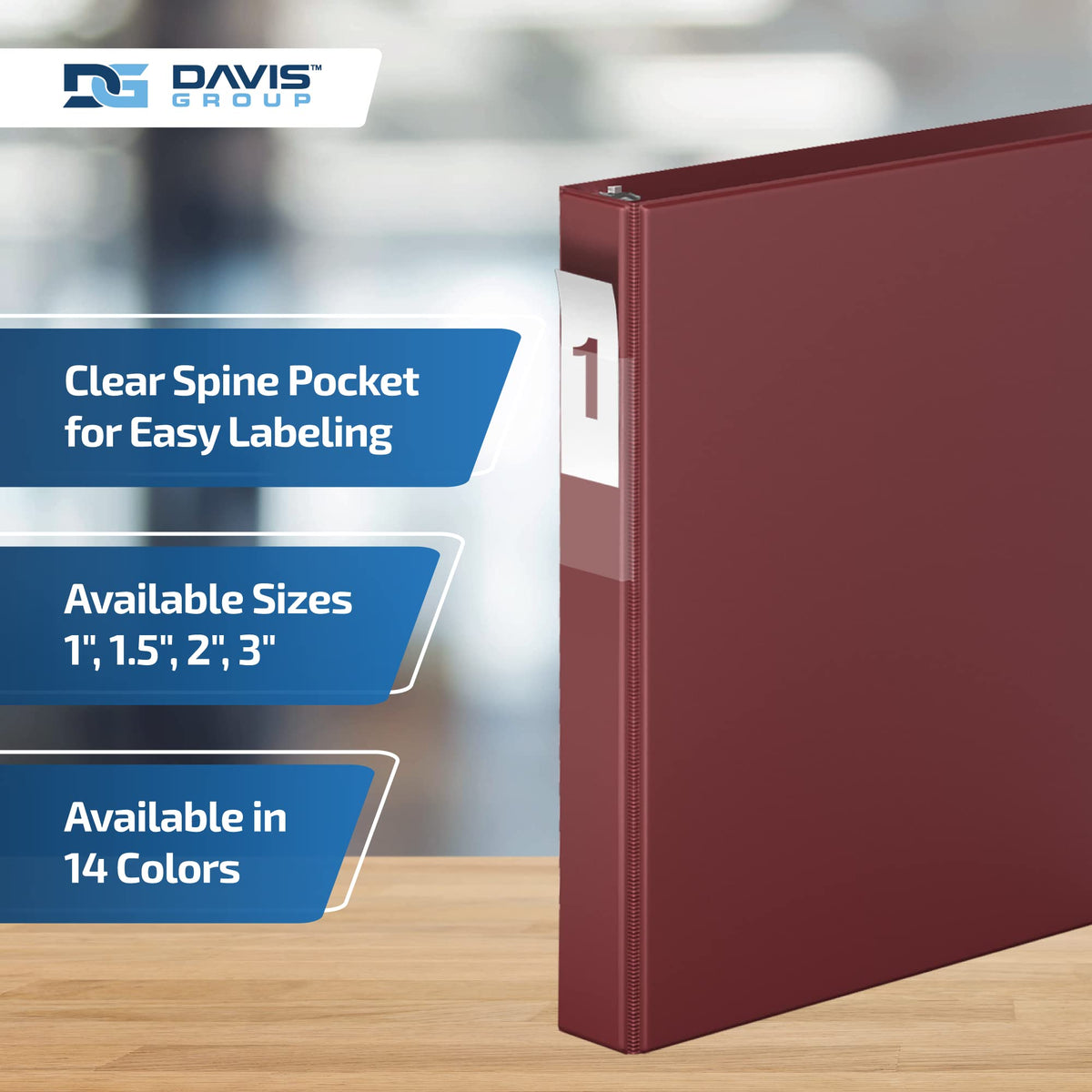 Premium Economy 1-Inch Burgundy Binder, 3-Ring Notebook Pack of 6