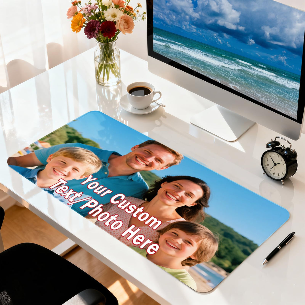 Personalized Mouse Pad XXL with Photo Text Custom Large Gaming Mouse Pad for Office Dorm Gaming