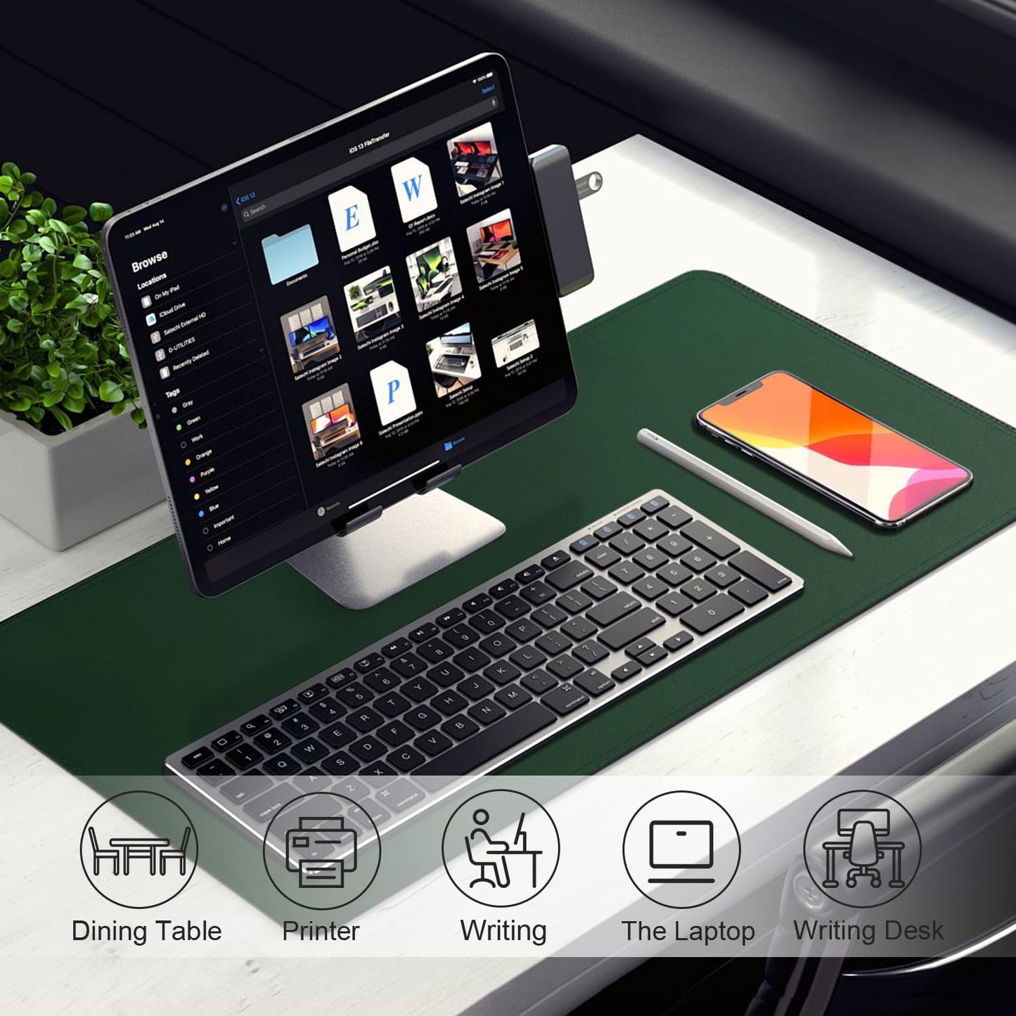 Leather Desk Pad Protector, Desk Mat, Large Mouse Pad, Non-Slip Desk Blotter, Office Laptop Desk