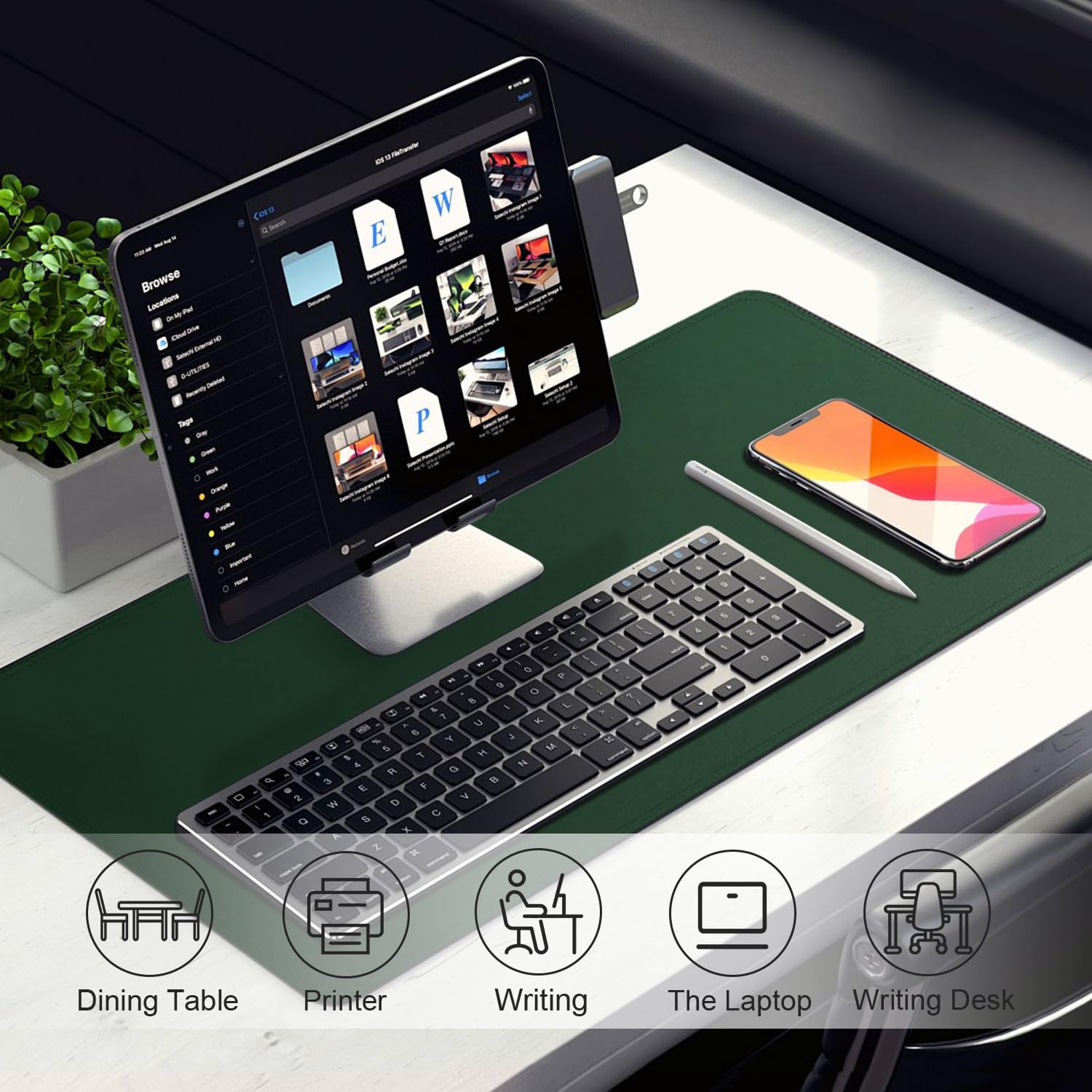 Leather Desk Pad Protector, Desk Mat, Large Mouse Pad, Non-Slip Desk Blotter, Office Laptop Desk