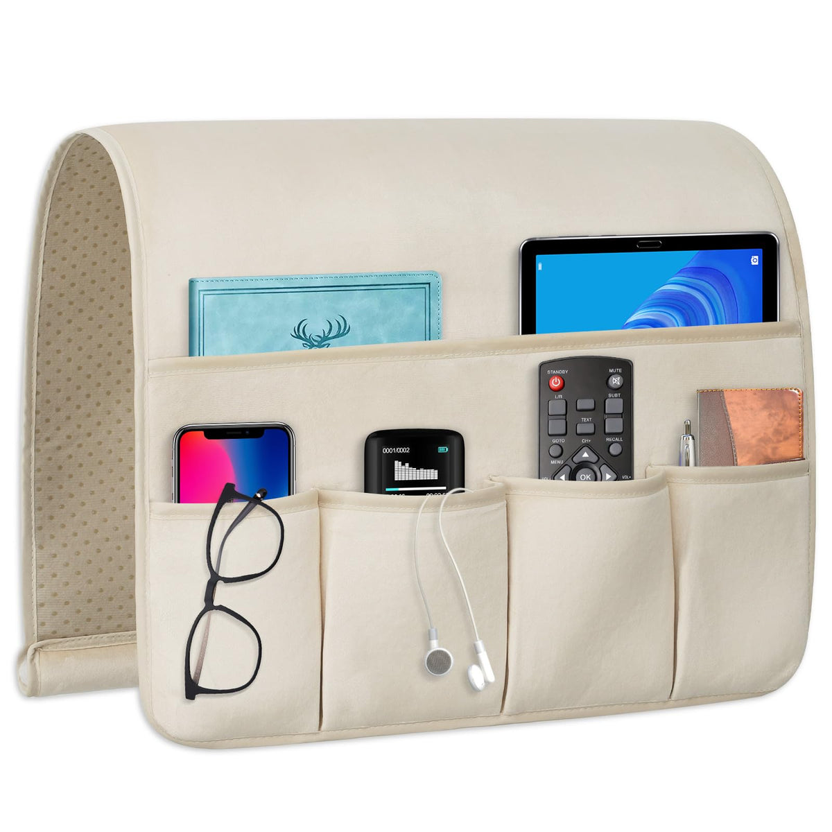 Remote Control Holder for Armchair Caddy, Remote Holder with 5 Pockets