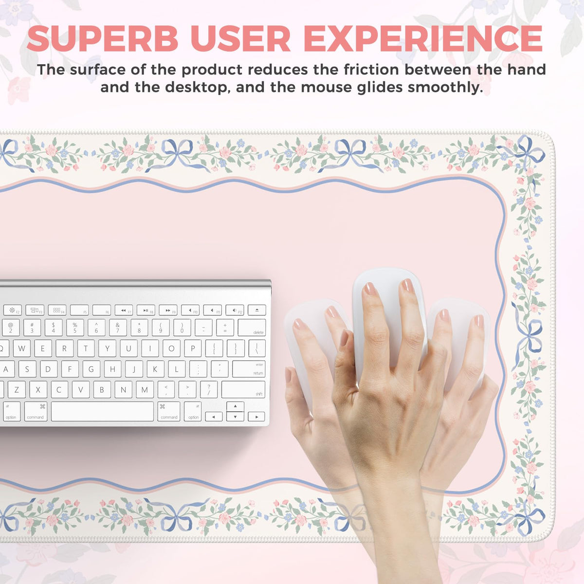 iCasso Pink Desk Mat,Cute Desk Pad for Keyboard and Mouse