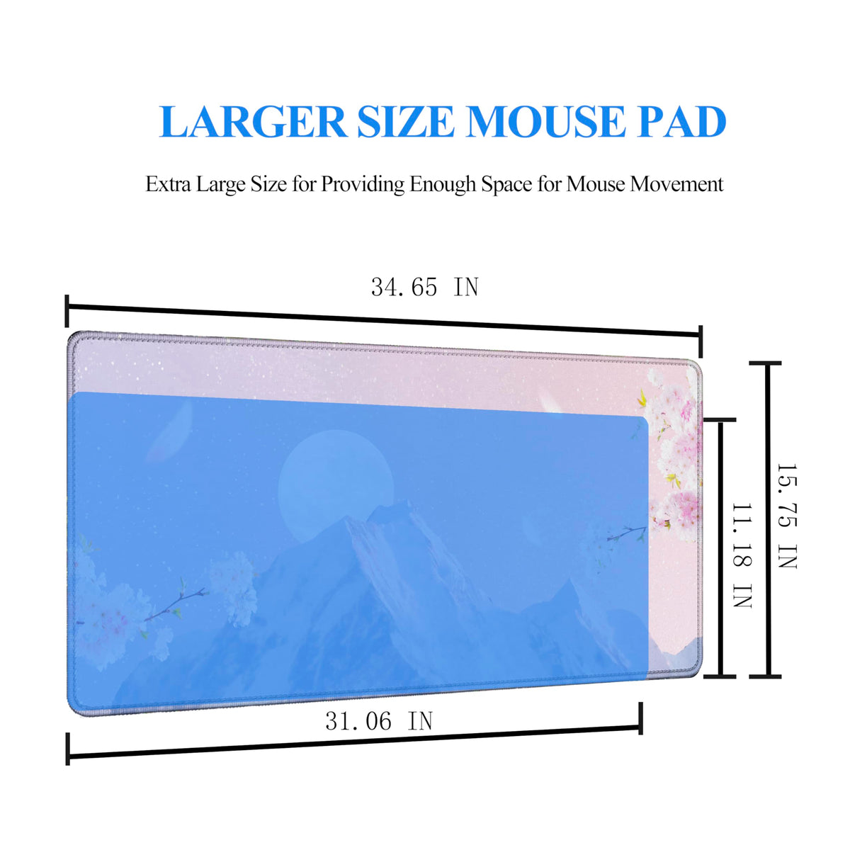 Viorichve Pink Mouse Pad Large XXL Mousepad 34.65" x 15.75" Extended Gaming Desk Pad Laptop
