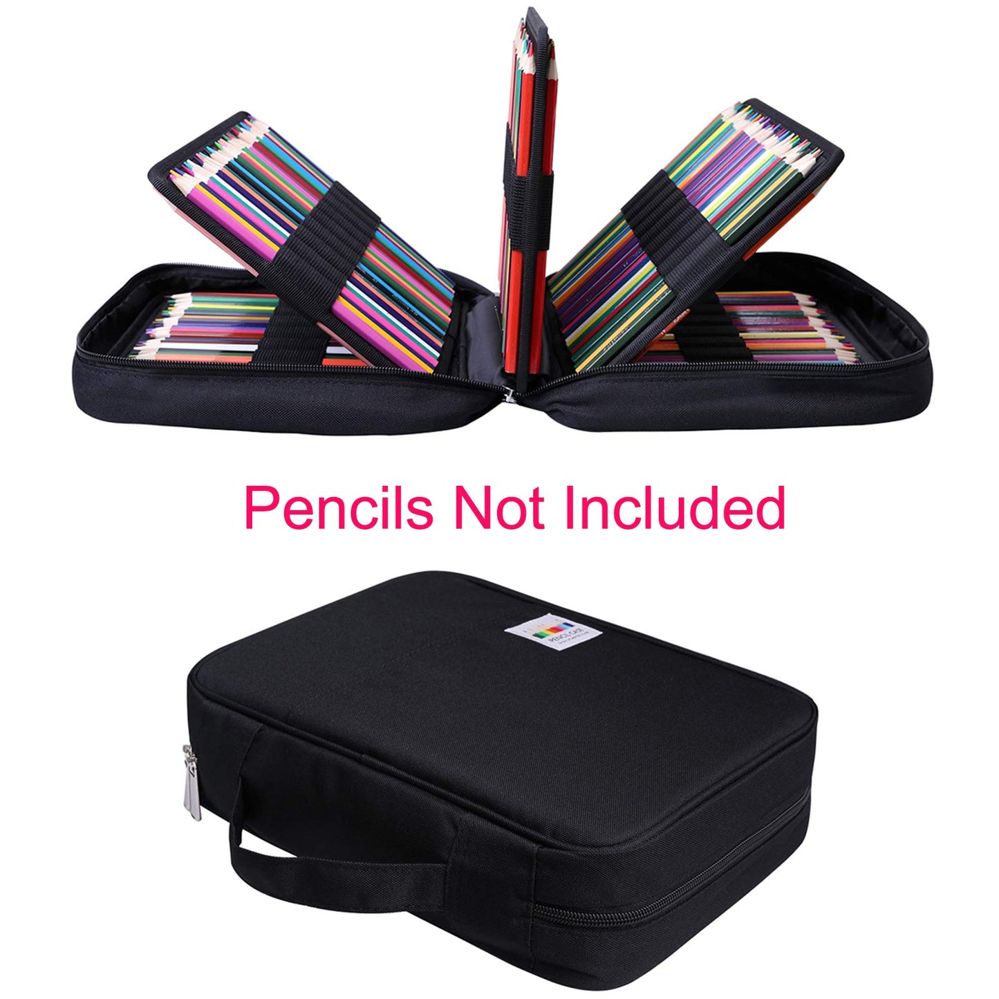 BOMKEE Pencil Case for Adults 220 Slots Pencase Colored Pencils Gel Pen Organizer Bag with Zipper