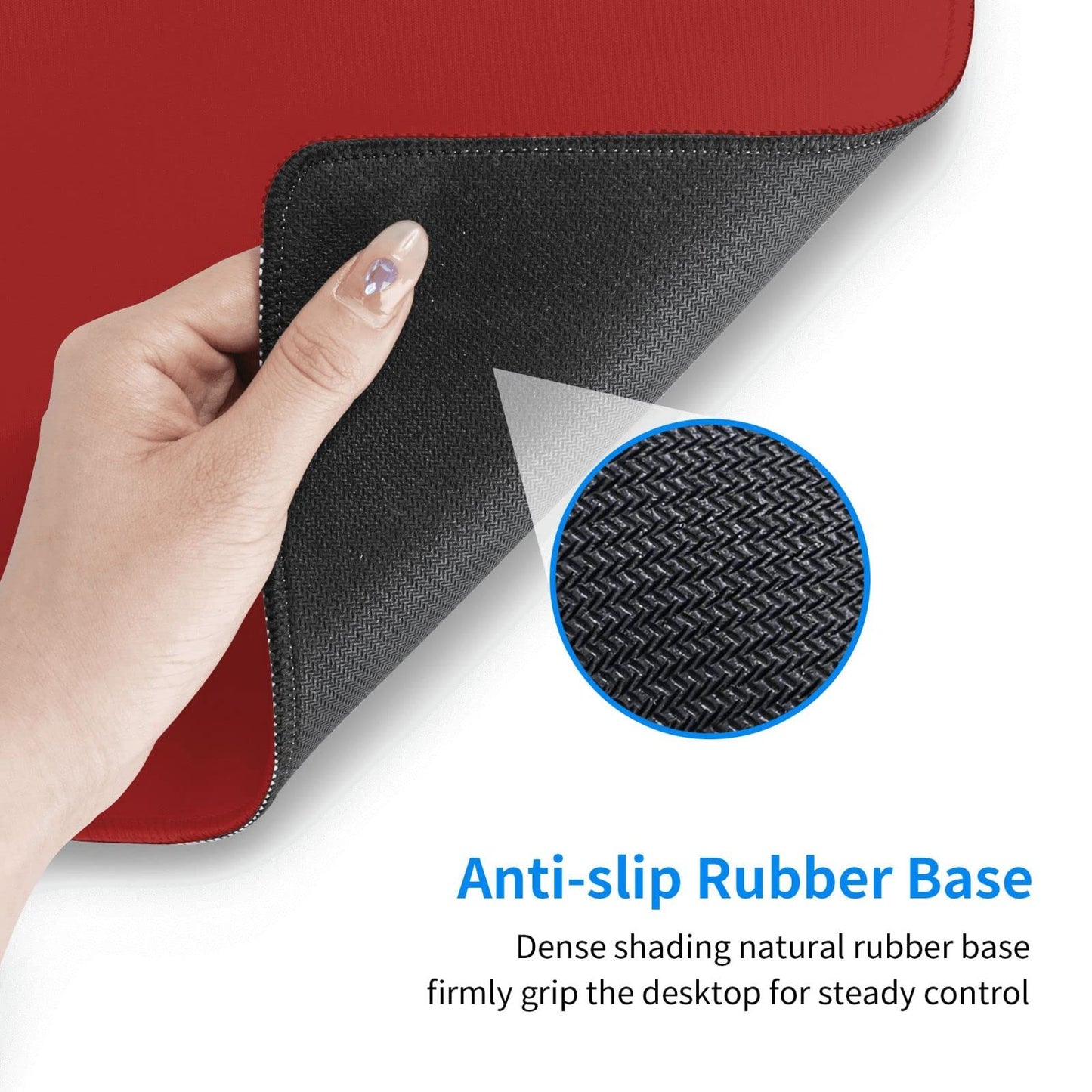 Red Mouse Pad Extended Large Gaming Mousepad XL Big Long Oversized Desk Mat Stitched Edges 31.5 X